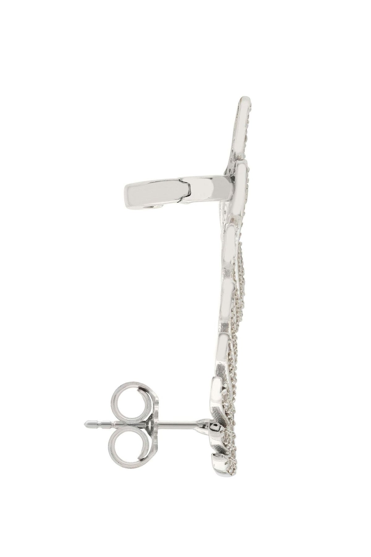 Athena Angel Wing Single Ear Climber Silver Right - LATELITA Earrings
