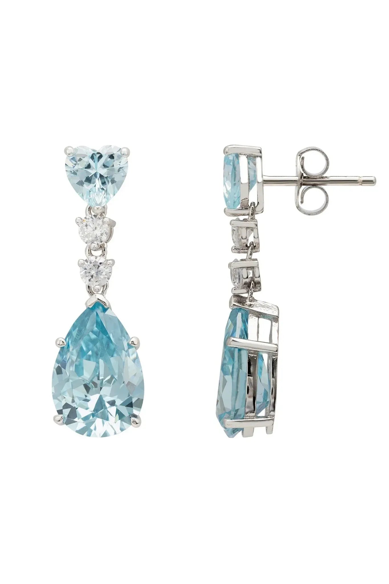 Augusta Blue Topaz Teardrop Earrings Silver - LATELITA Earrings