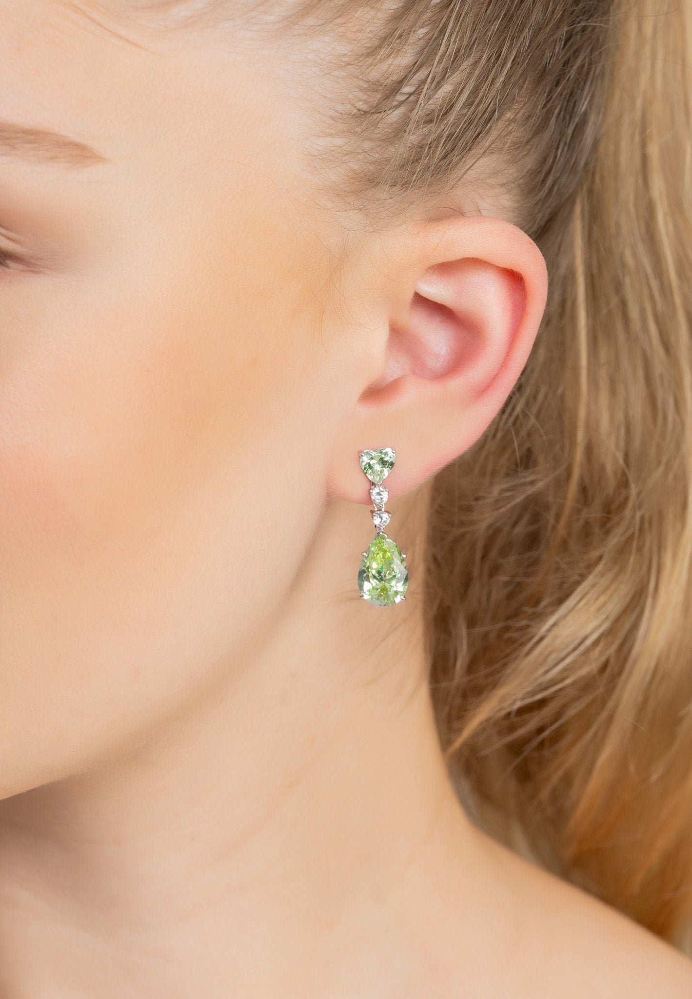 Augusta Peridot Teardrop Earrings silver - LATELITA Earrings