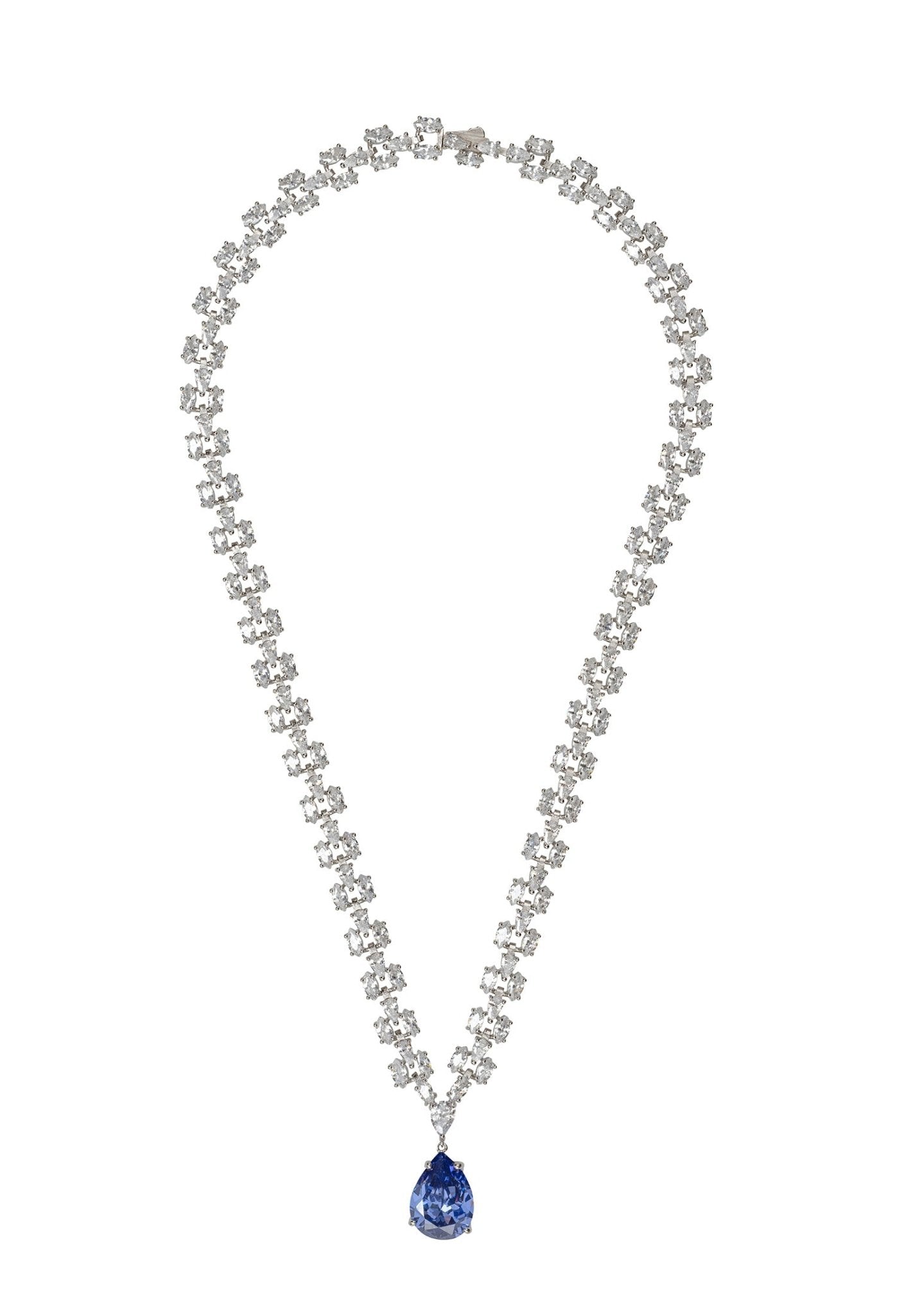 Augusta Tanzanite Gemstone Statement Necklace Silver - LATELITA Necklaces