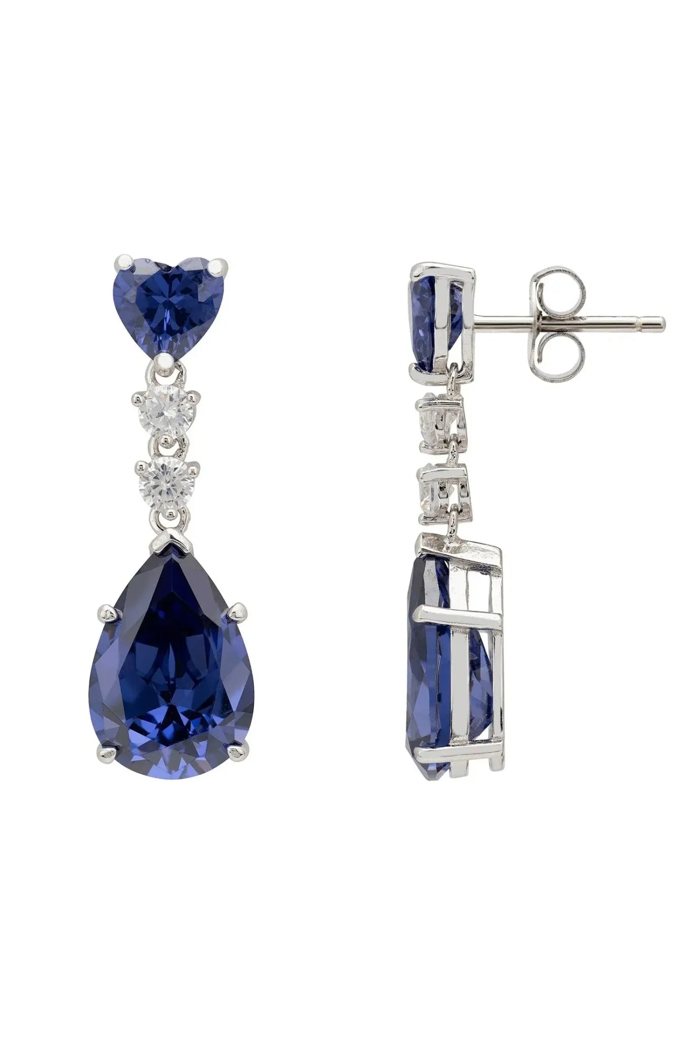 Augusta Tanzanite Teardrop Earrings Silver - LATELITA Earrings