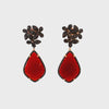 Video of Flowers Teardrop Carnelian Chocolate Cz Rose Gold, showing the drop, movement and scale from multiple angles.