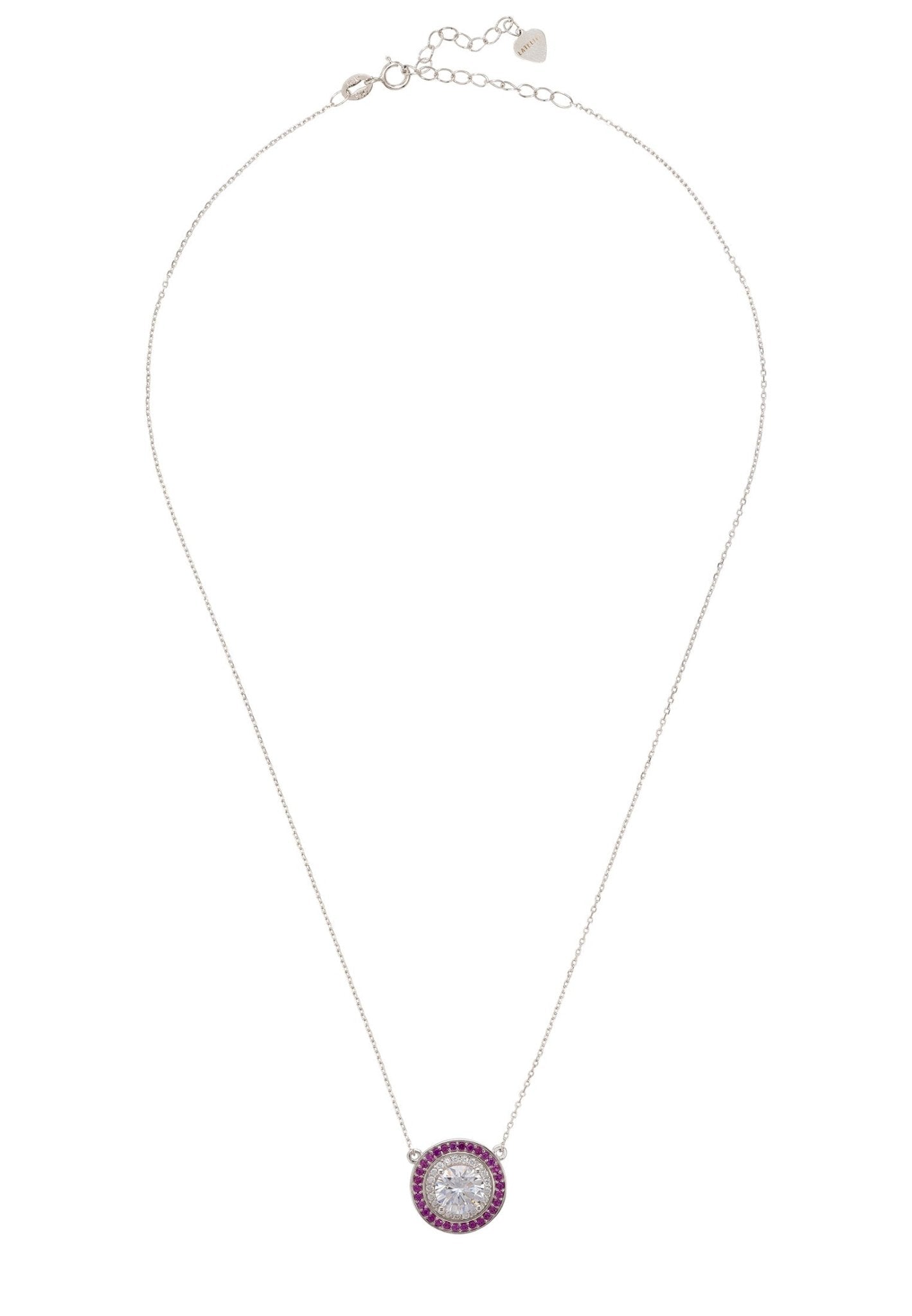 Balmoral Pendant Necklace Ruby Cz Silver - LATELITA Necklaces