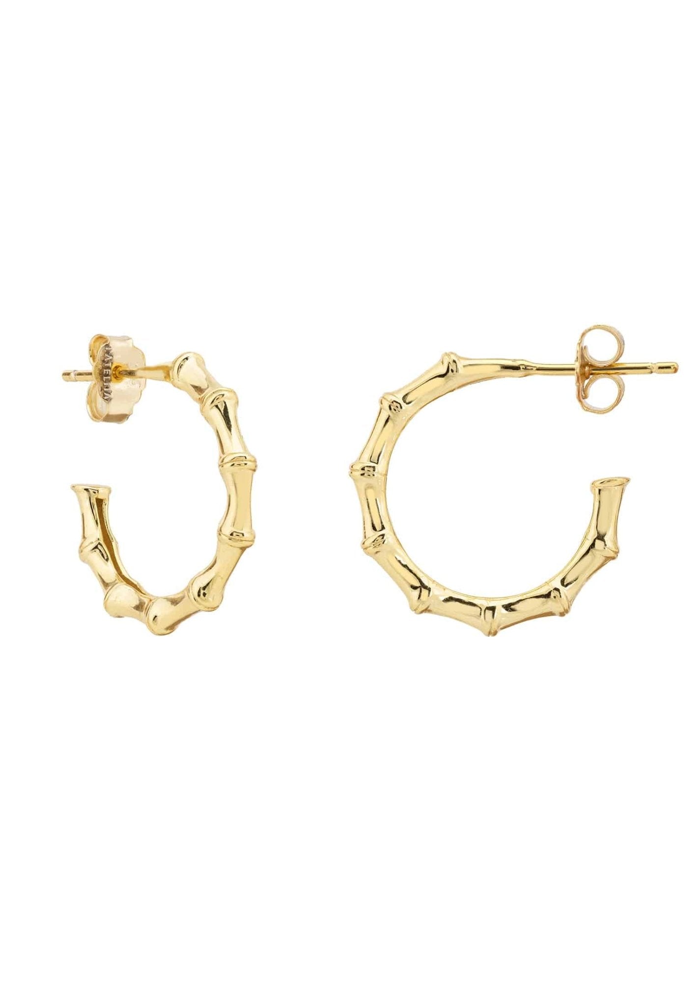 Bamboo Hoop Earrings Gold - LATELITA Earrings