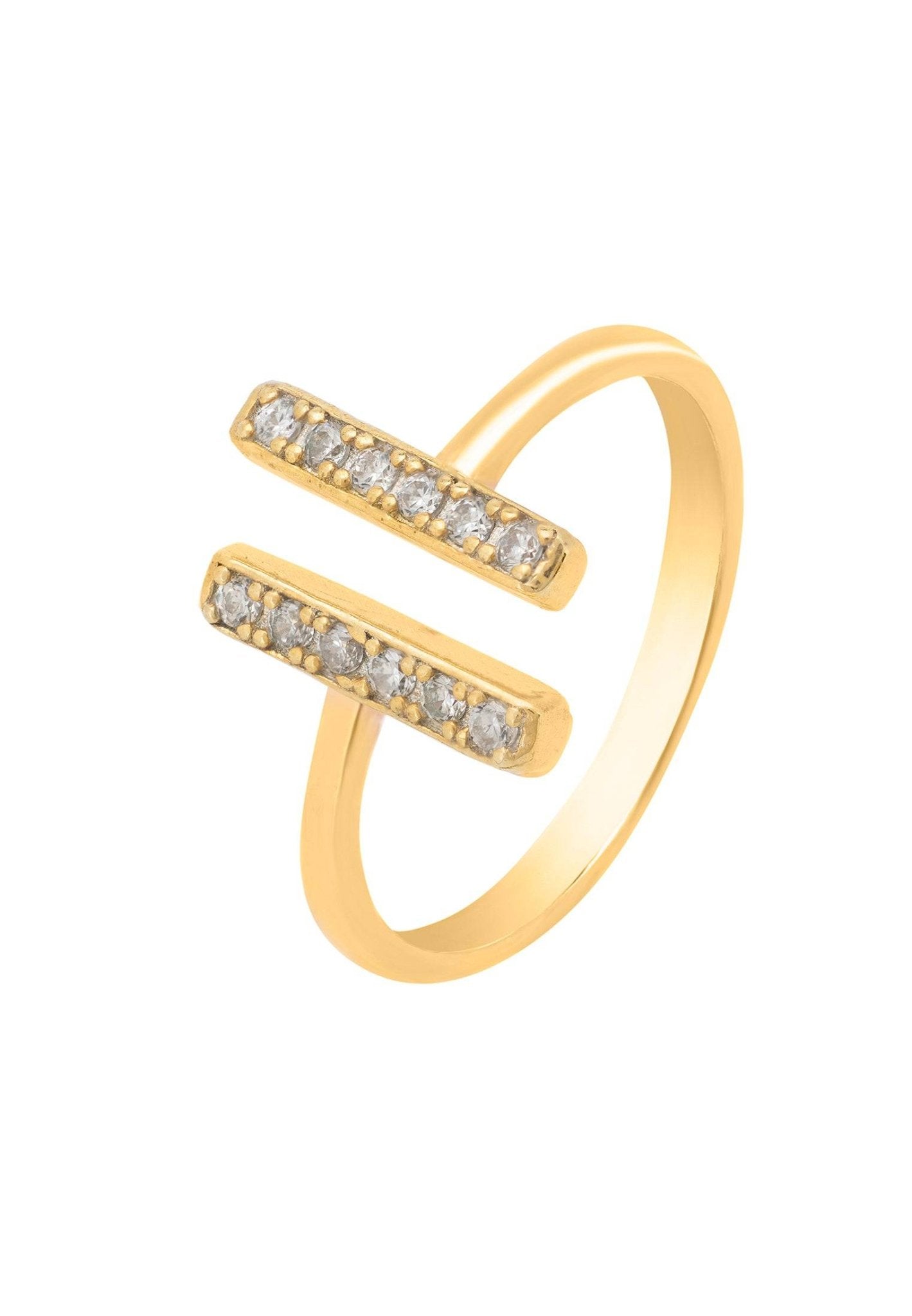 Bar Midi Ring White Gold - LATELITA Rings