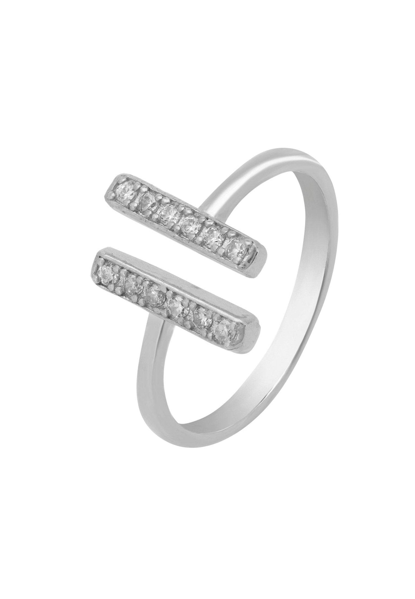 Bar Midi Ring White Silver - LATELITA Rings