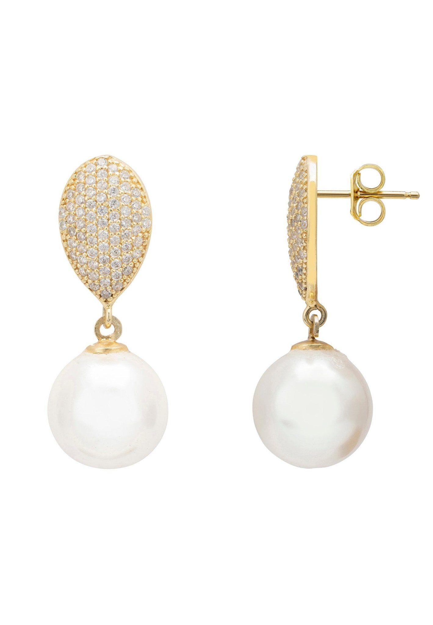Baroque Pearl Classic Drop Earrings Gold - LATELITA Earrings