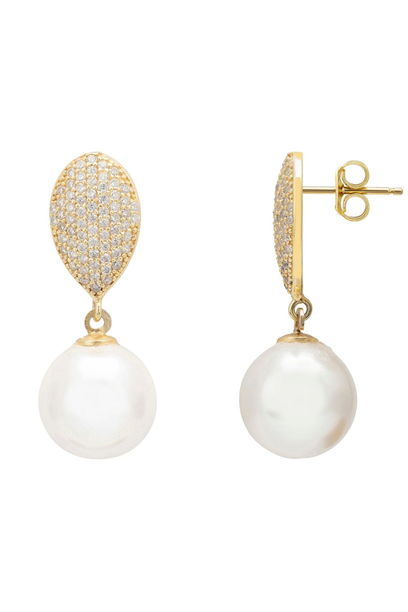 Baroque Pearl Classic Drop Earrings Gold - LATELITA Earrings