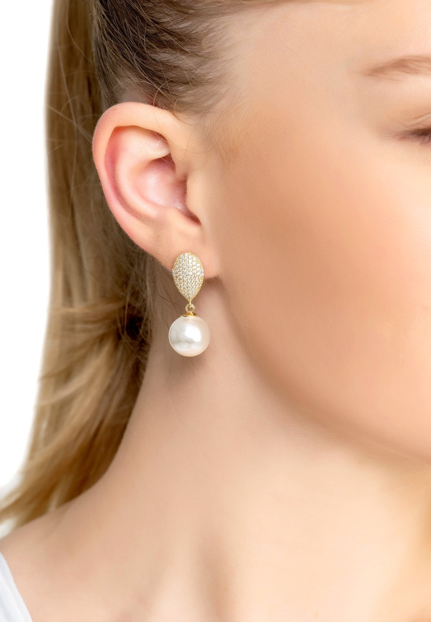 Baroque Pearl Classic Drop Earrings Gold - LATELITA Earrings
