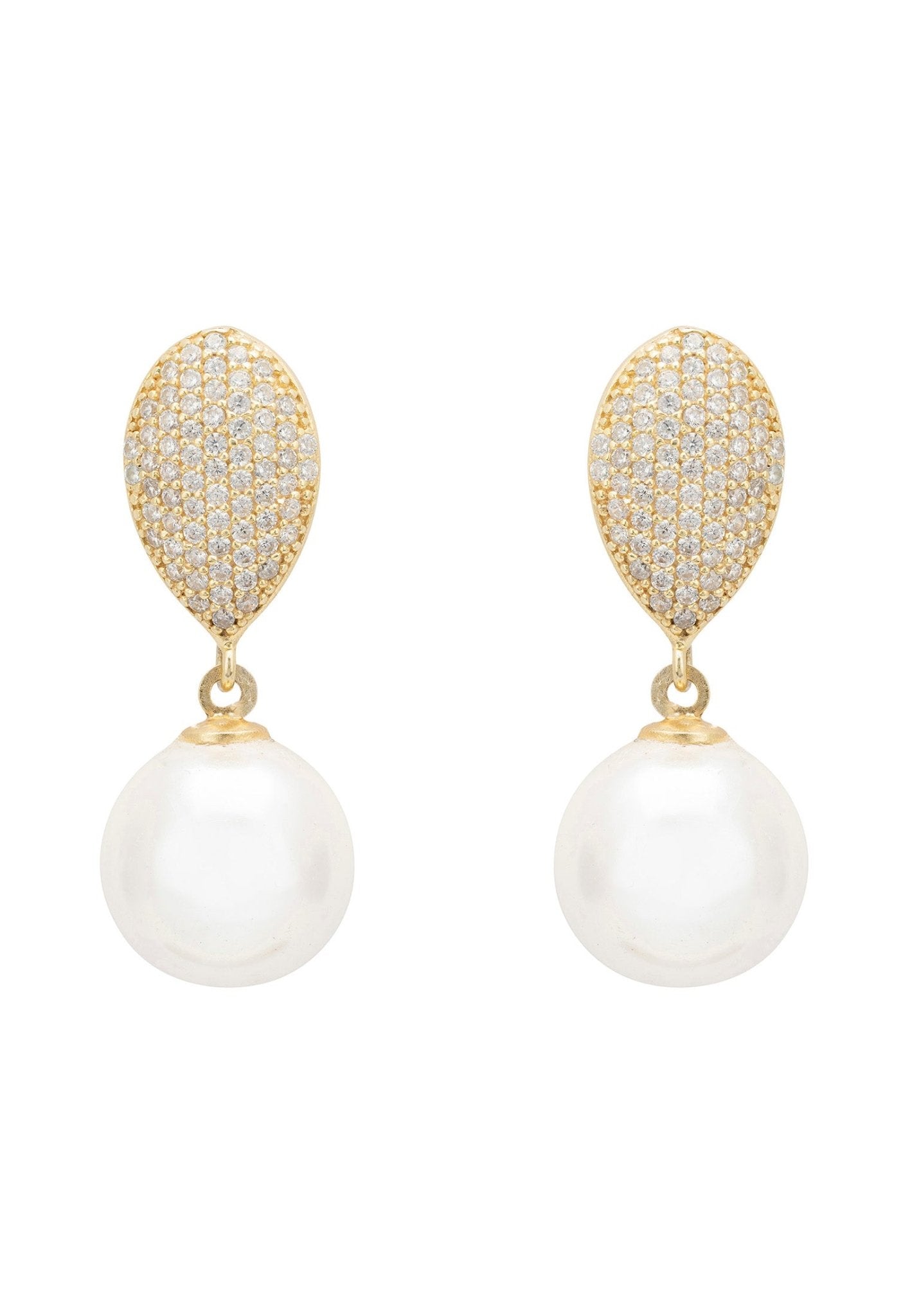 Baroque Pearl Classic Drop Earrings Gold - LATELITA Earrings