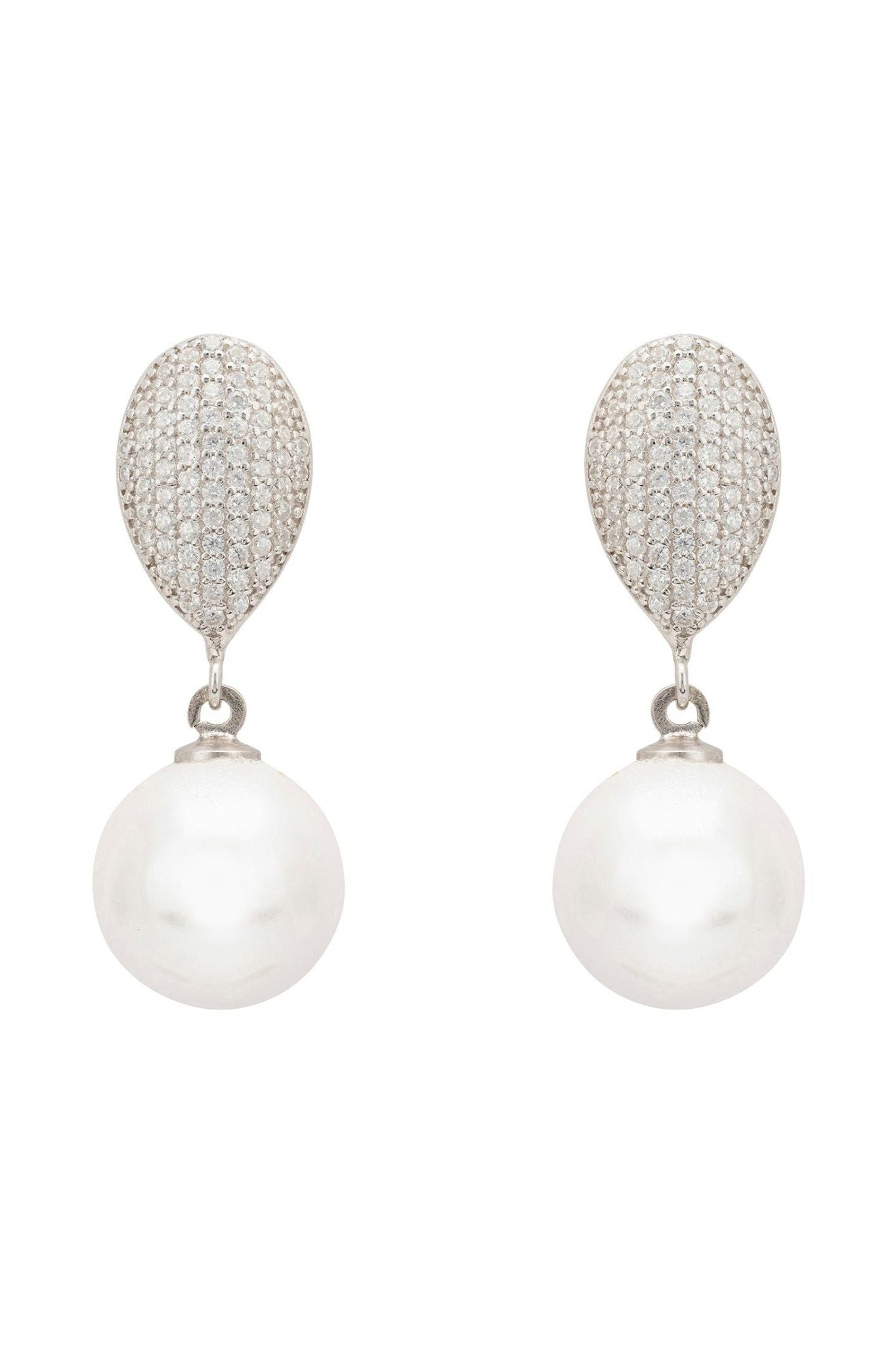 Baroque Pearl Classic Drop Earrings Silver - LATELITA Earrings