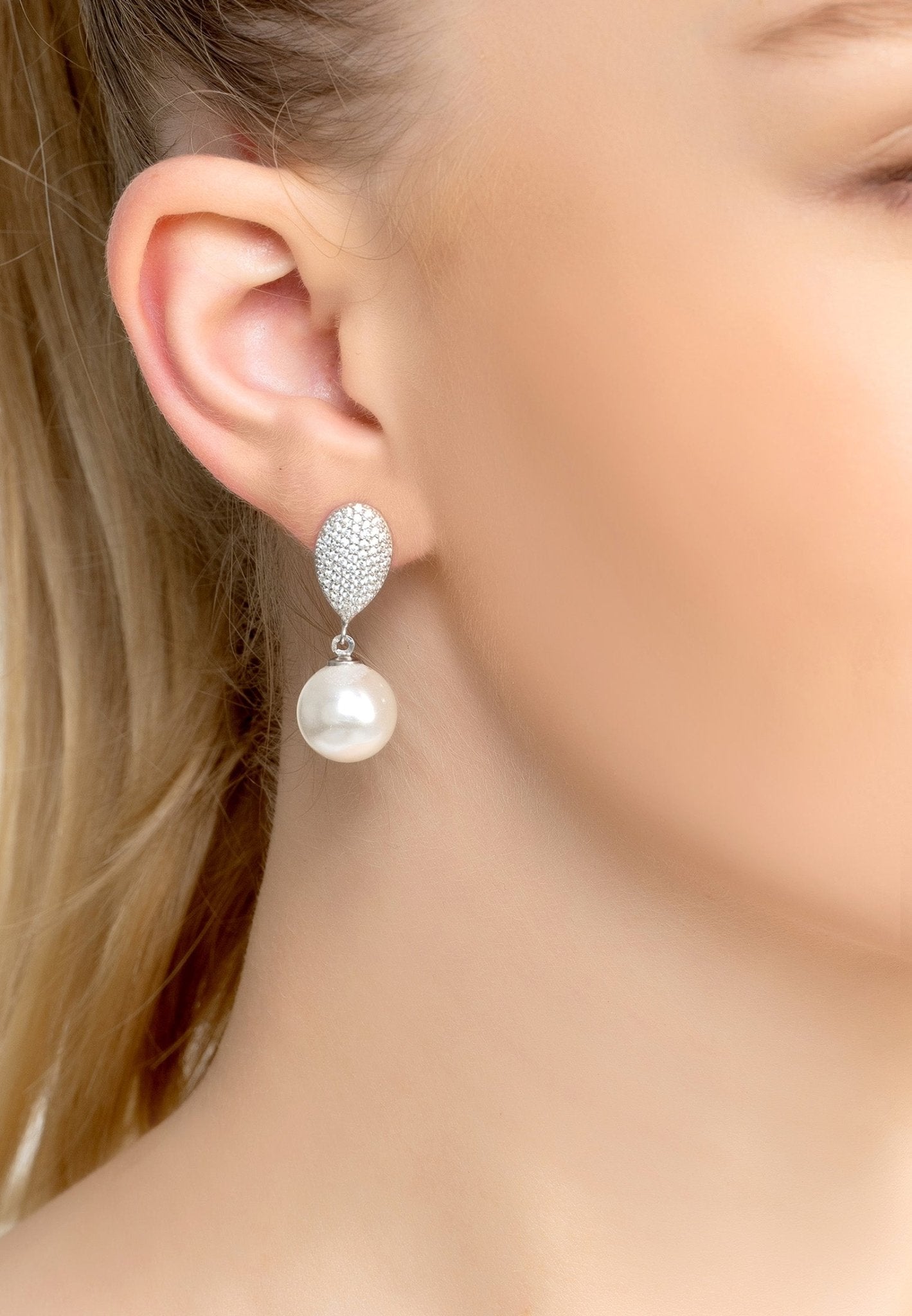 Baroque Pearl Classic Drop Earrings Silver - LATELITA Earrings