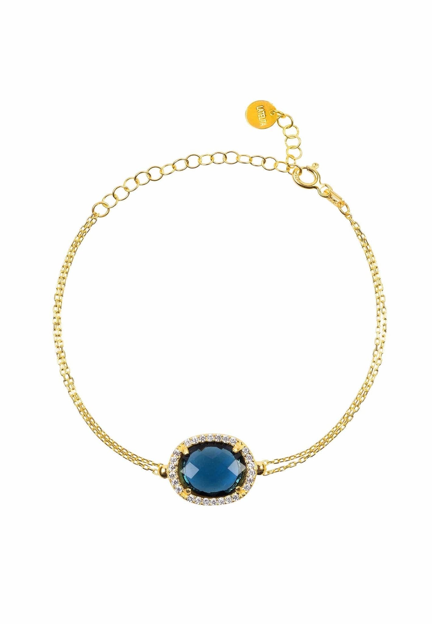 Beatrice Oval Gemstone Bracelet Gold Sapphire Hydro - LATELITA Bracelets