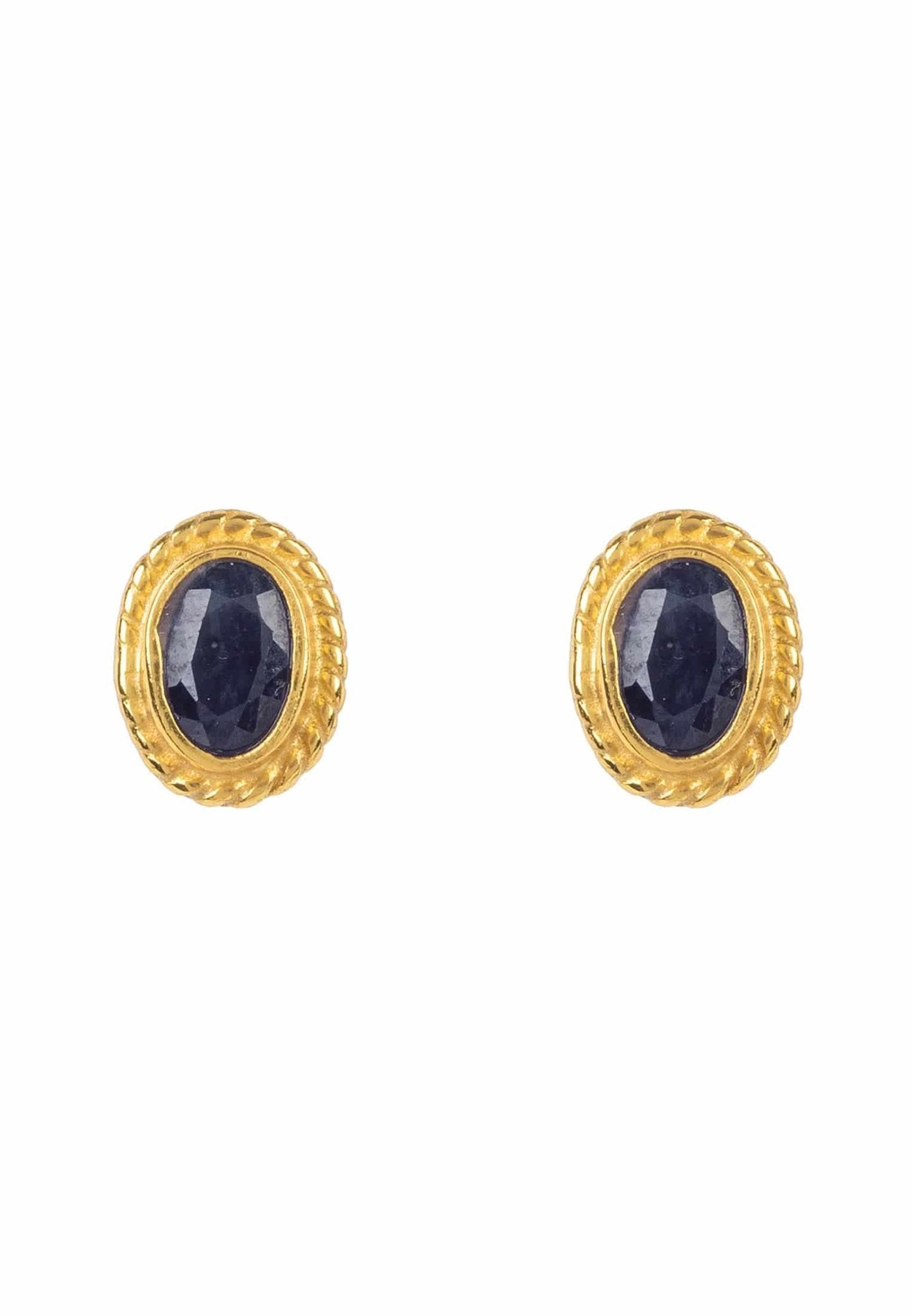 Birthstone Gold Gemstone Stud Earring September Sapphire - LATELITA Earrings