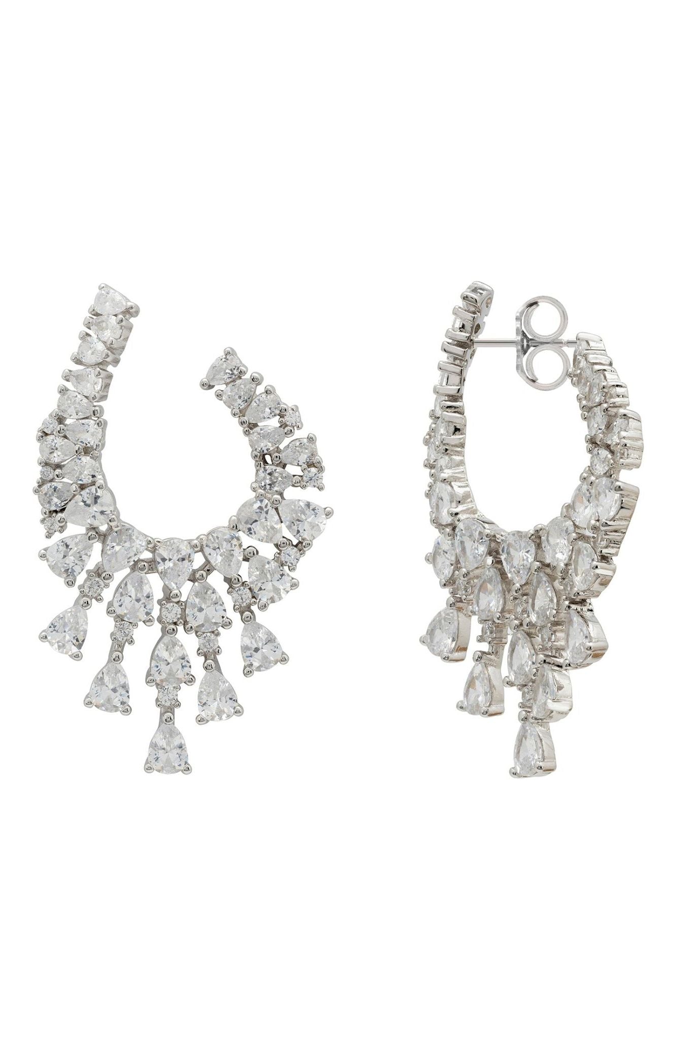 Blazing Flames Hoop Earrings Silver - LATELITA Earrings