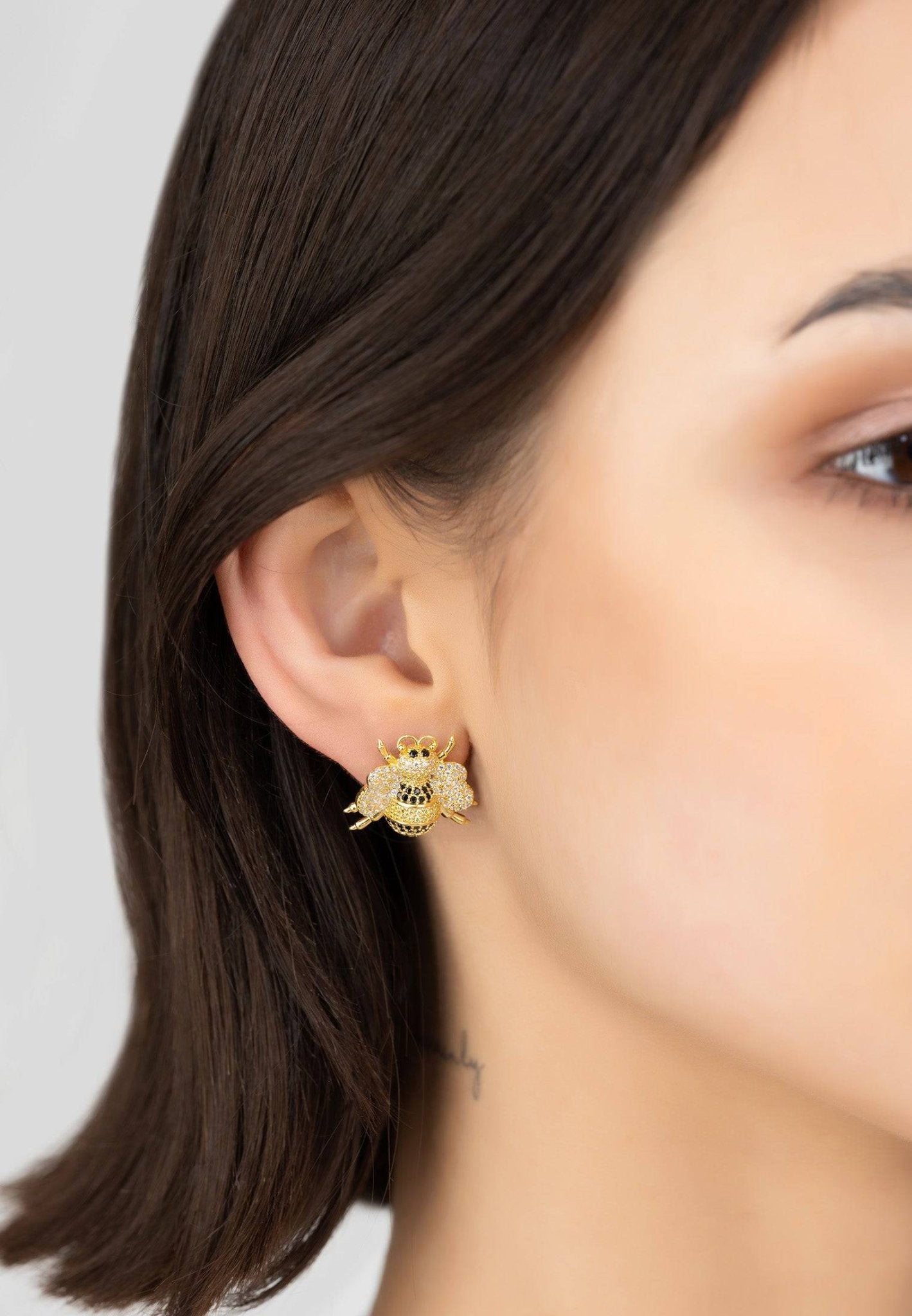 Bumble Bee Stud Earrings Gold - LATELITA Earrings