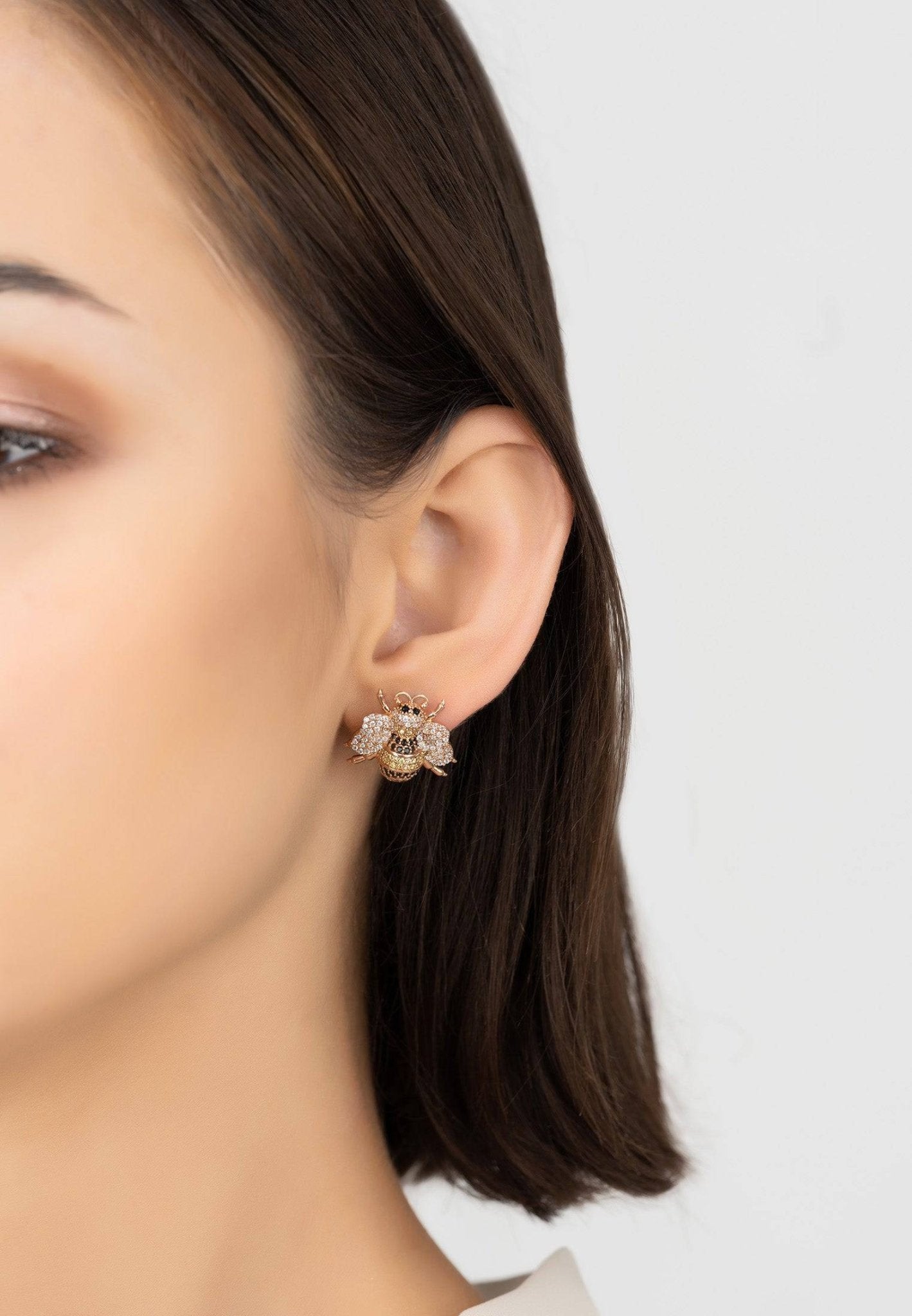 Bumble Bee Stud Earrings Rosegold - LATELITA Earrings