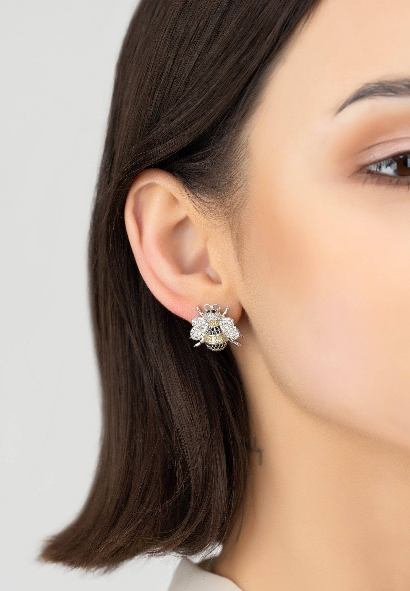Bumble Bee Stud Earrings Silver - LATELITA Earrings