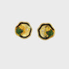 Video of Frog Lily Pad Stud Earrings Gold, showing the drop, movement and scale from multiple angles.