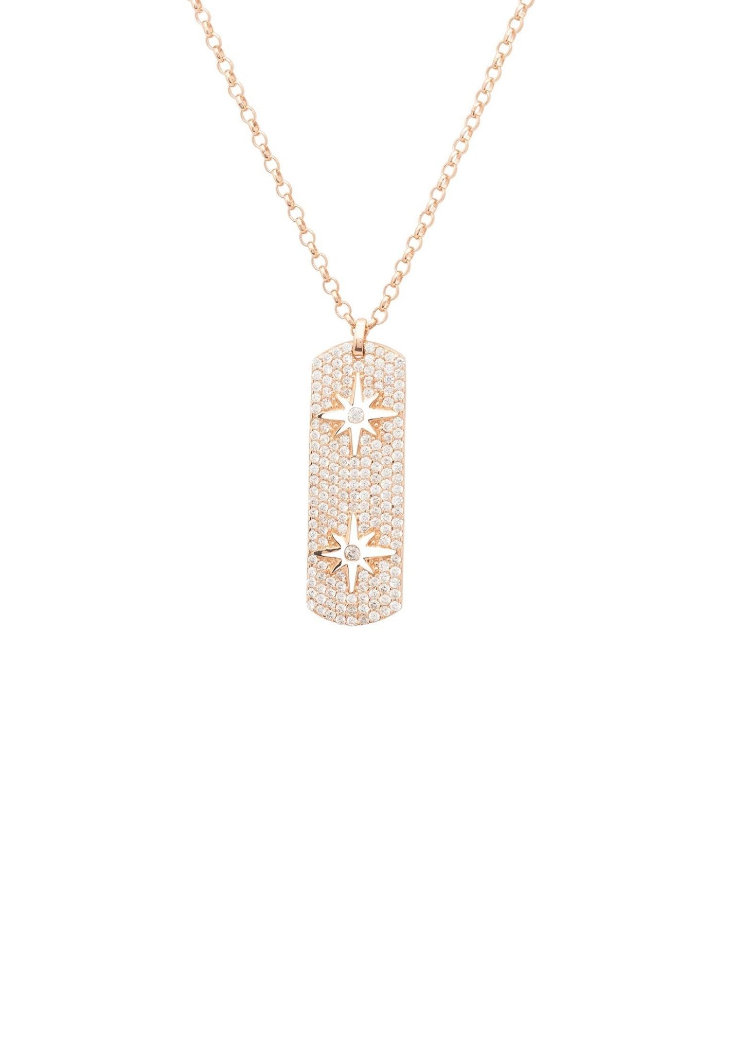 Cartouche Starburst Necklace Rosegold - LATELITA Necklaces