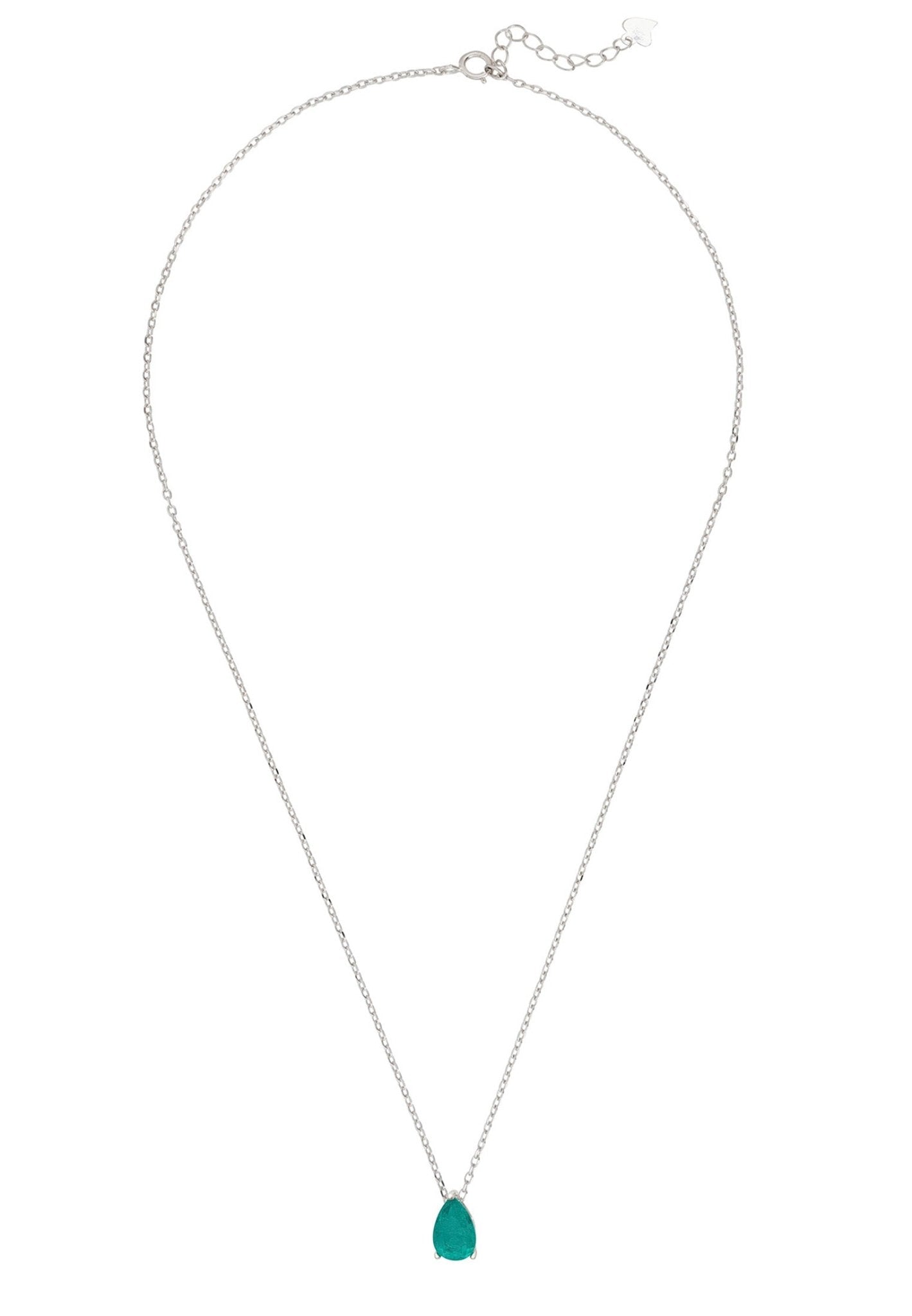 Catherine Teardrop Paraiba Tourmaline Necklace Silver - LATELITA Necklaces