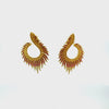 Video of Flame Earrings Golden Fire Gold, showing the drop, movement and scale from multiple angles.