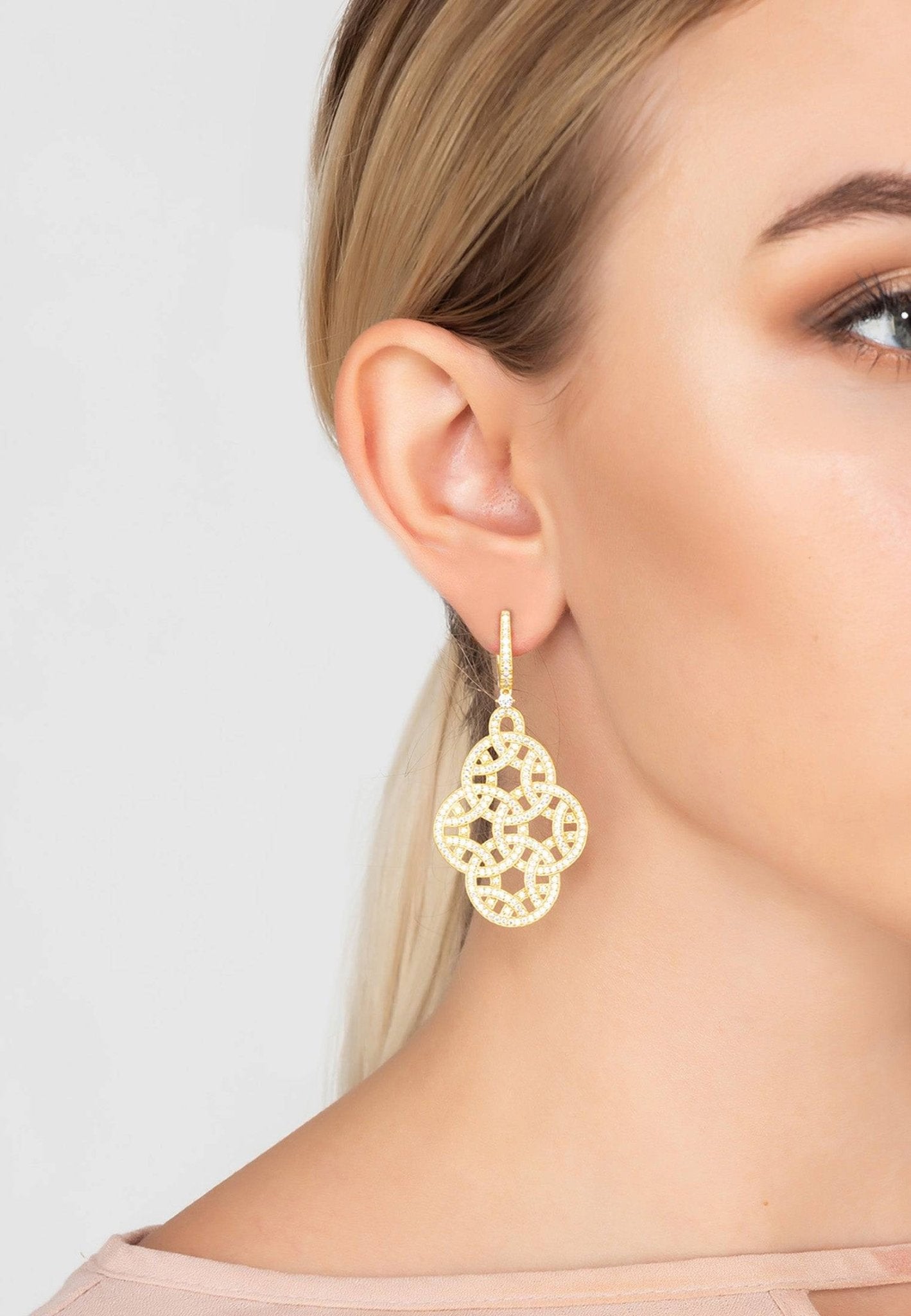 Celtic Knot Aoife Drop Earrings Gold - LATELITA Earrings