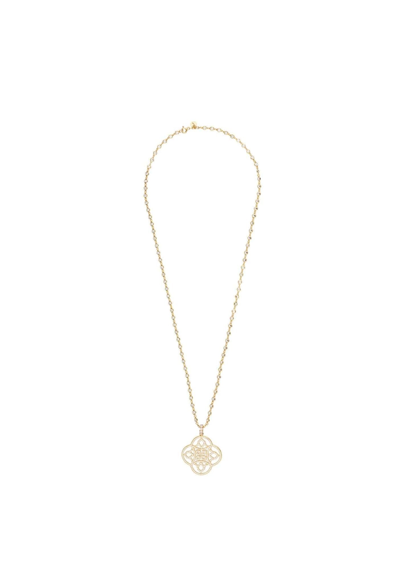 Celtic Knot Clover Pendant Necklace Gold - LATELITA Necklaces