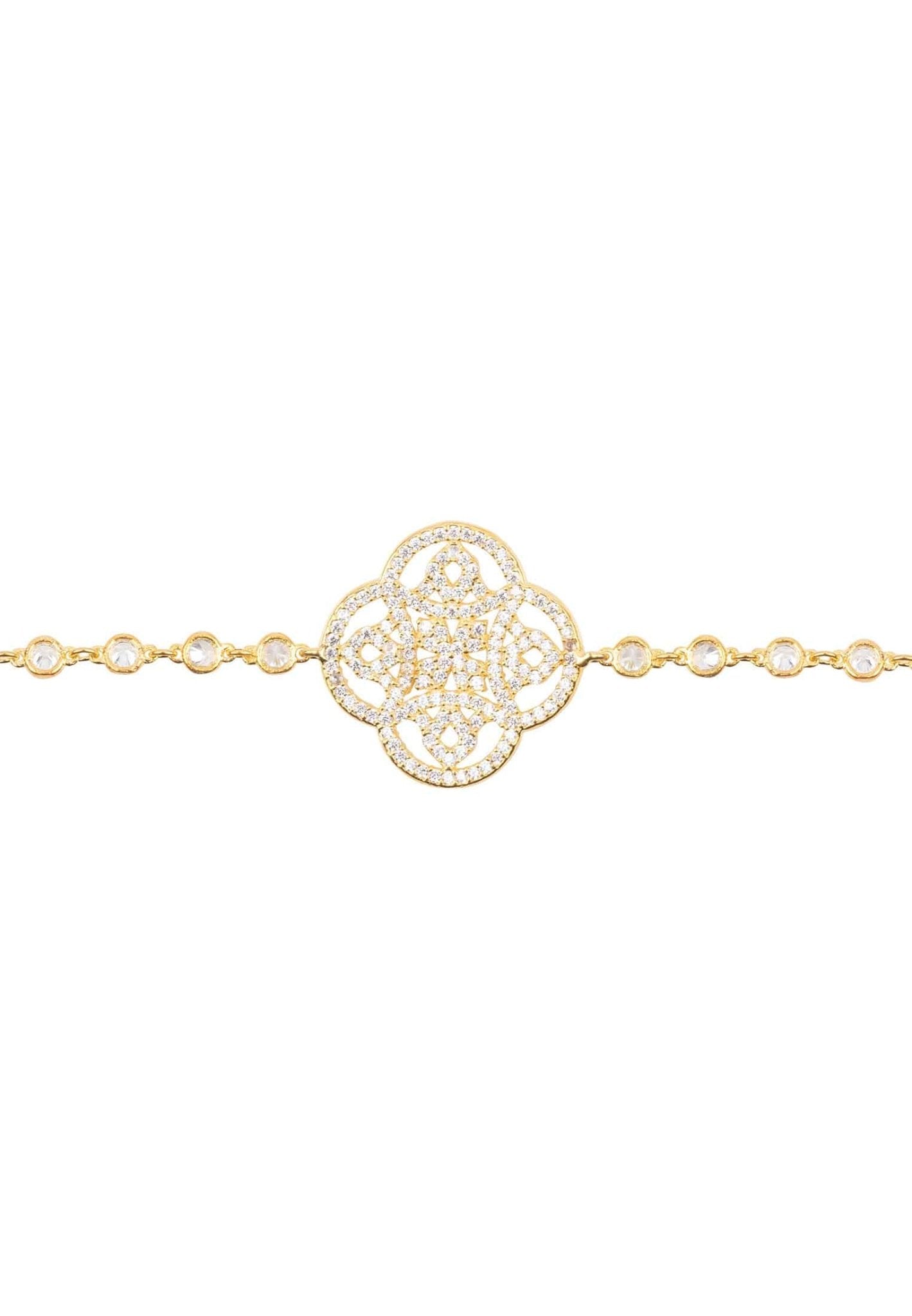 Celtic Knot Clover Tennis Bracelet Gold - LATELITA Earrings