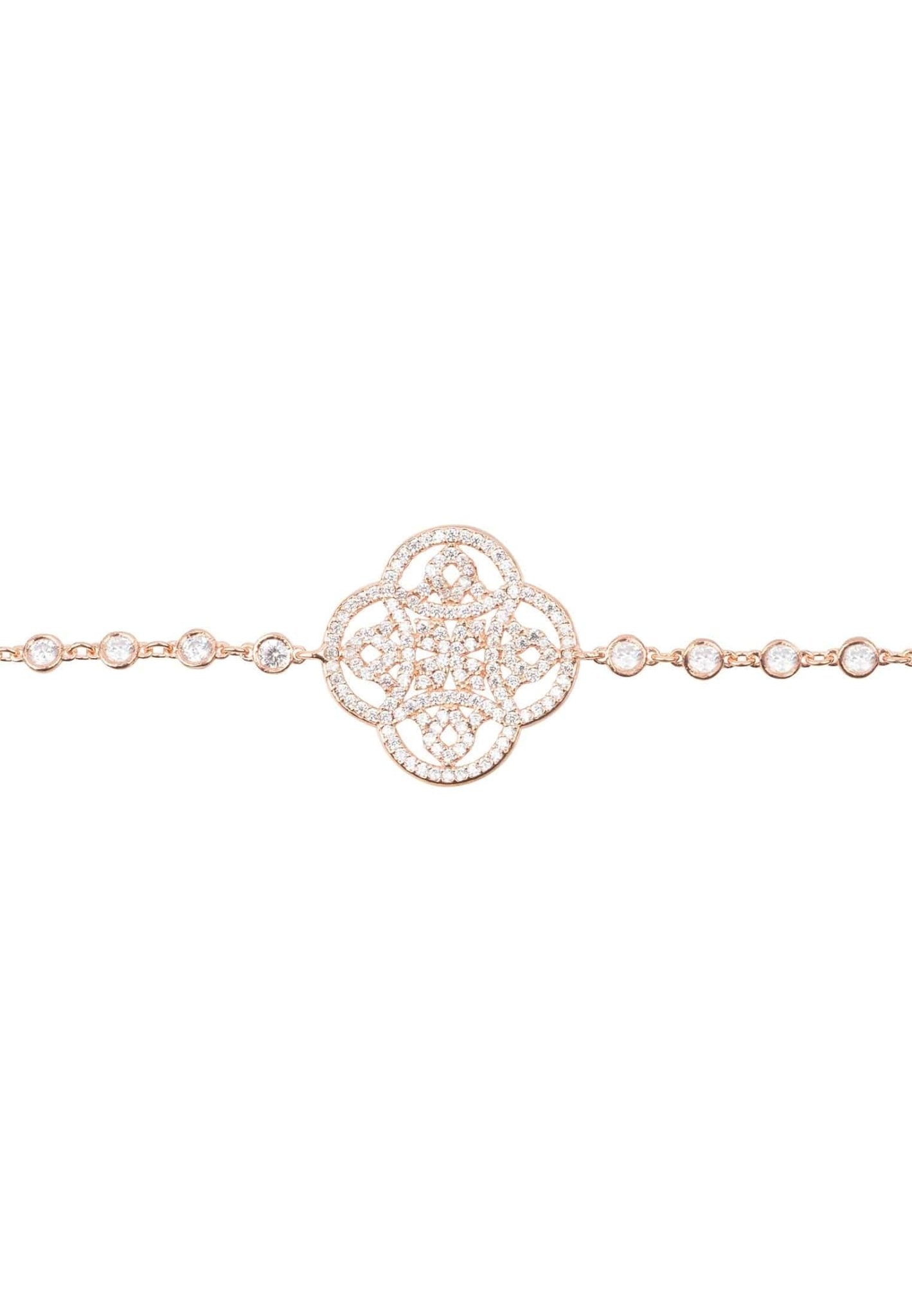 Celtic Knot Clover Tennis Bracelet Rosegold - LATELITA Earrings