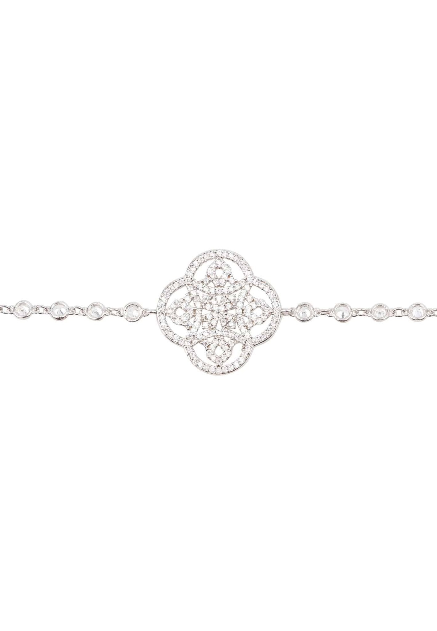 Celtic Knot Clover Tennis Bracelet Silver - LATELITA Earrings
