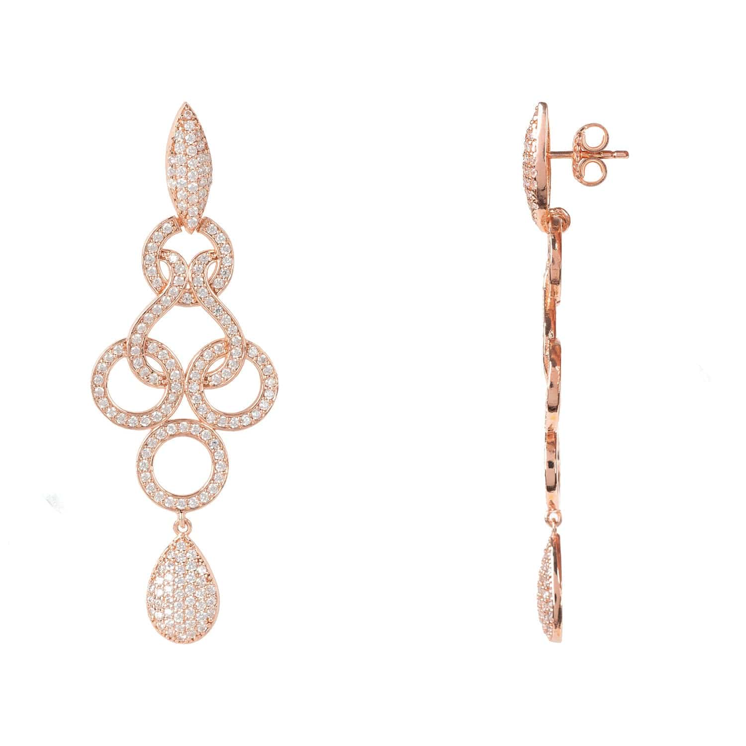 Celtic Knot Shannon Drop Earrings Rose Gold - LATELITA Earrings