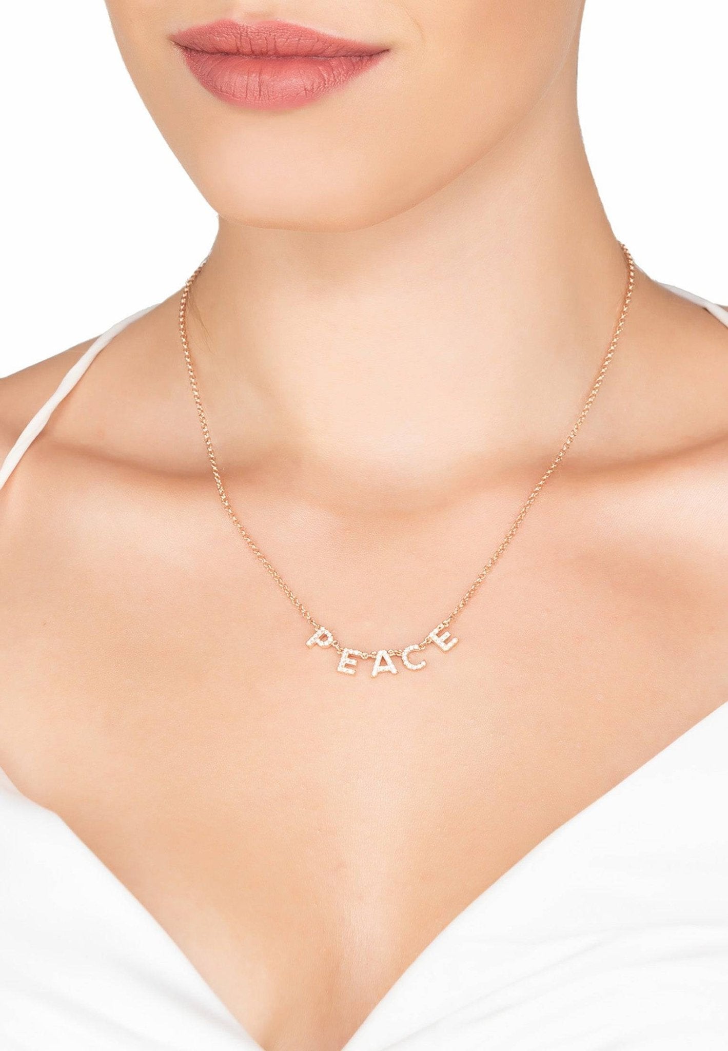 Choker Peace Necklace Rose Gold - LATELITA Necklaces