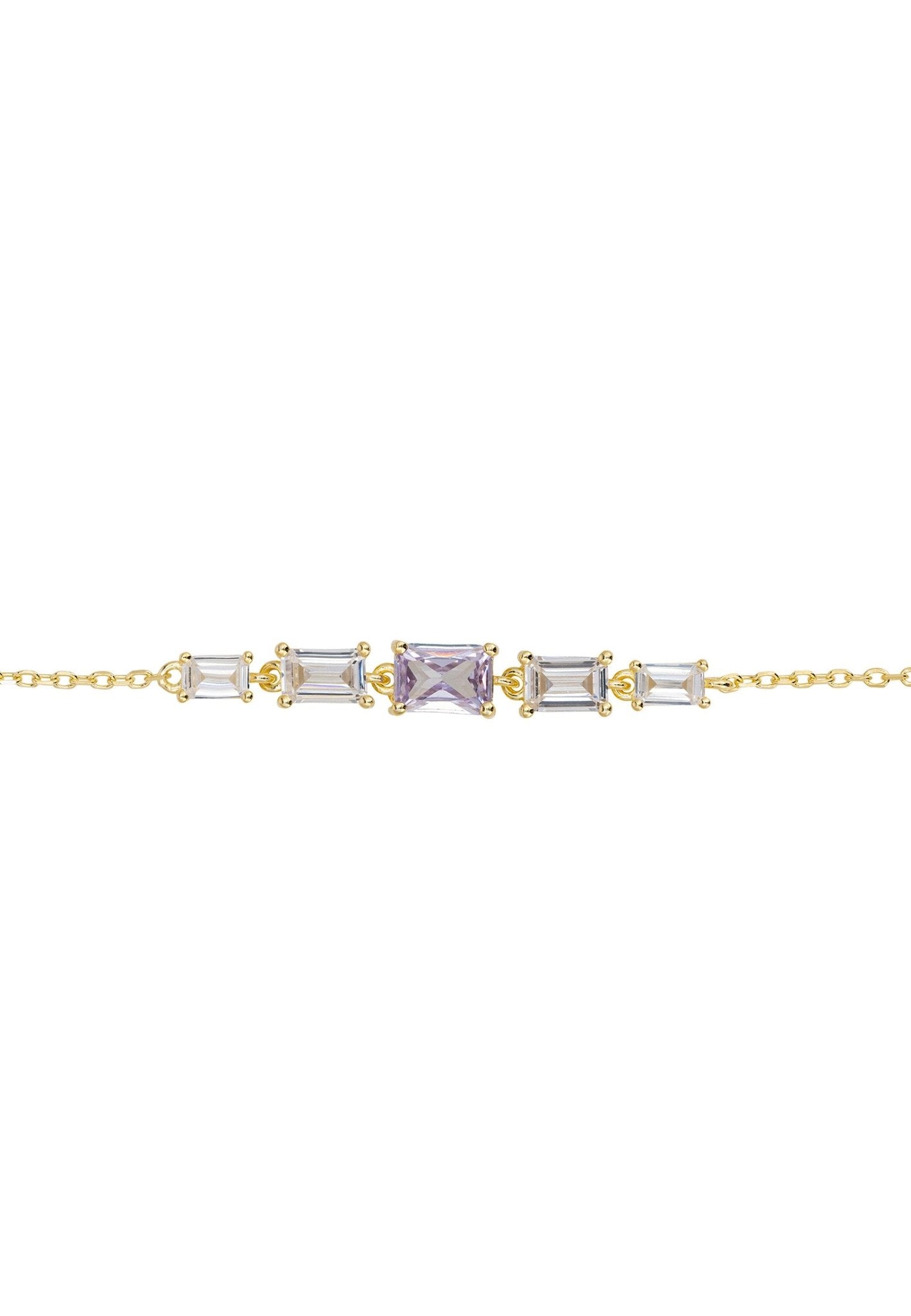 Clara Gemstone Bracelets Gold Lilac Amethyst - LATELITA Bracelets