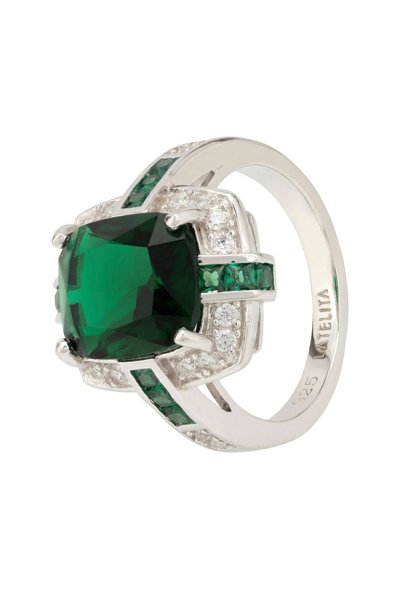 Clarence Silver Ring Emerald - LATELITA Rings