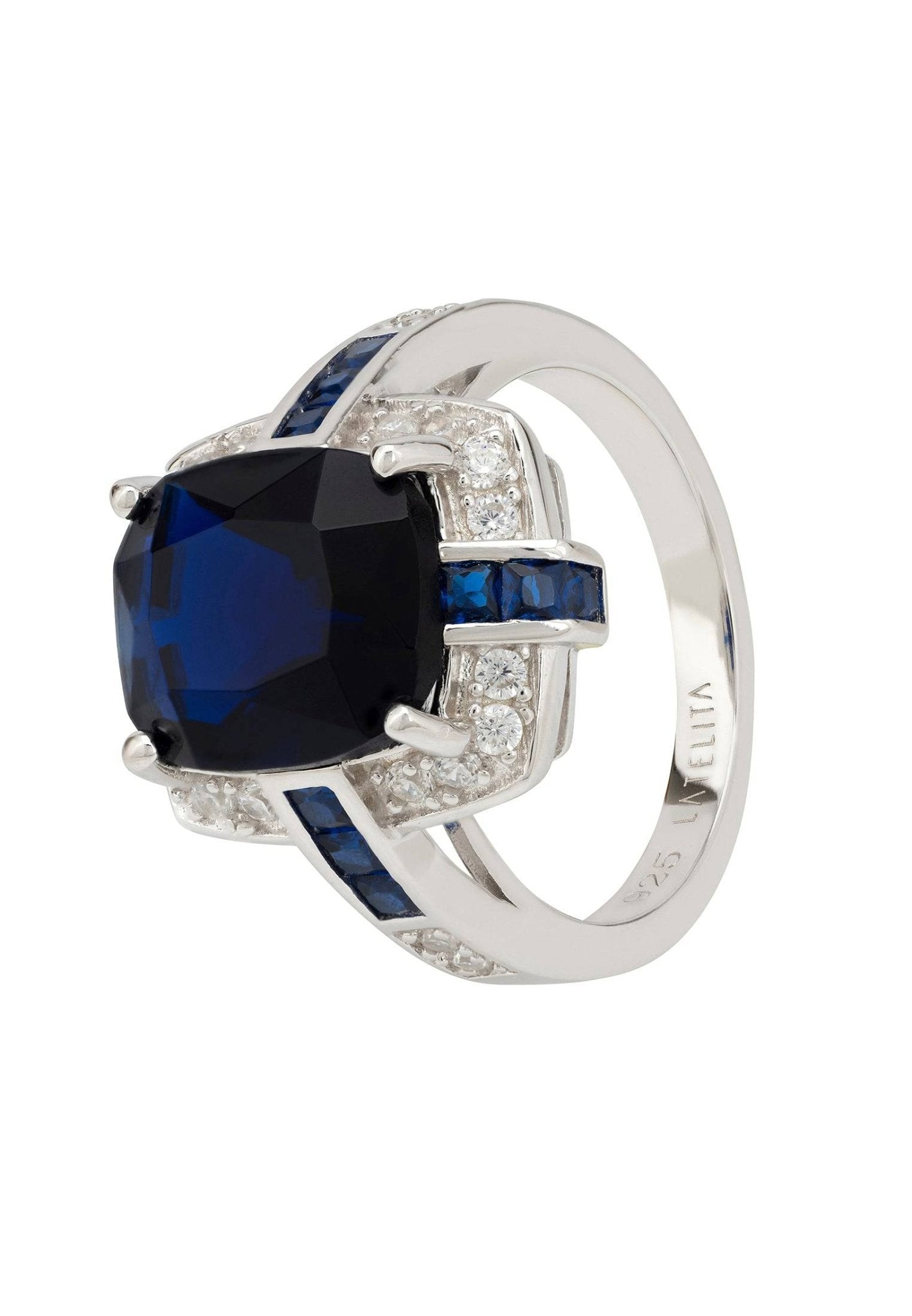 Clarence Silver Ring Sapphire - LATELITA Rings
