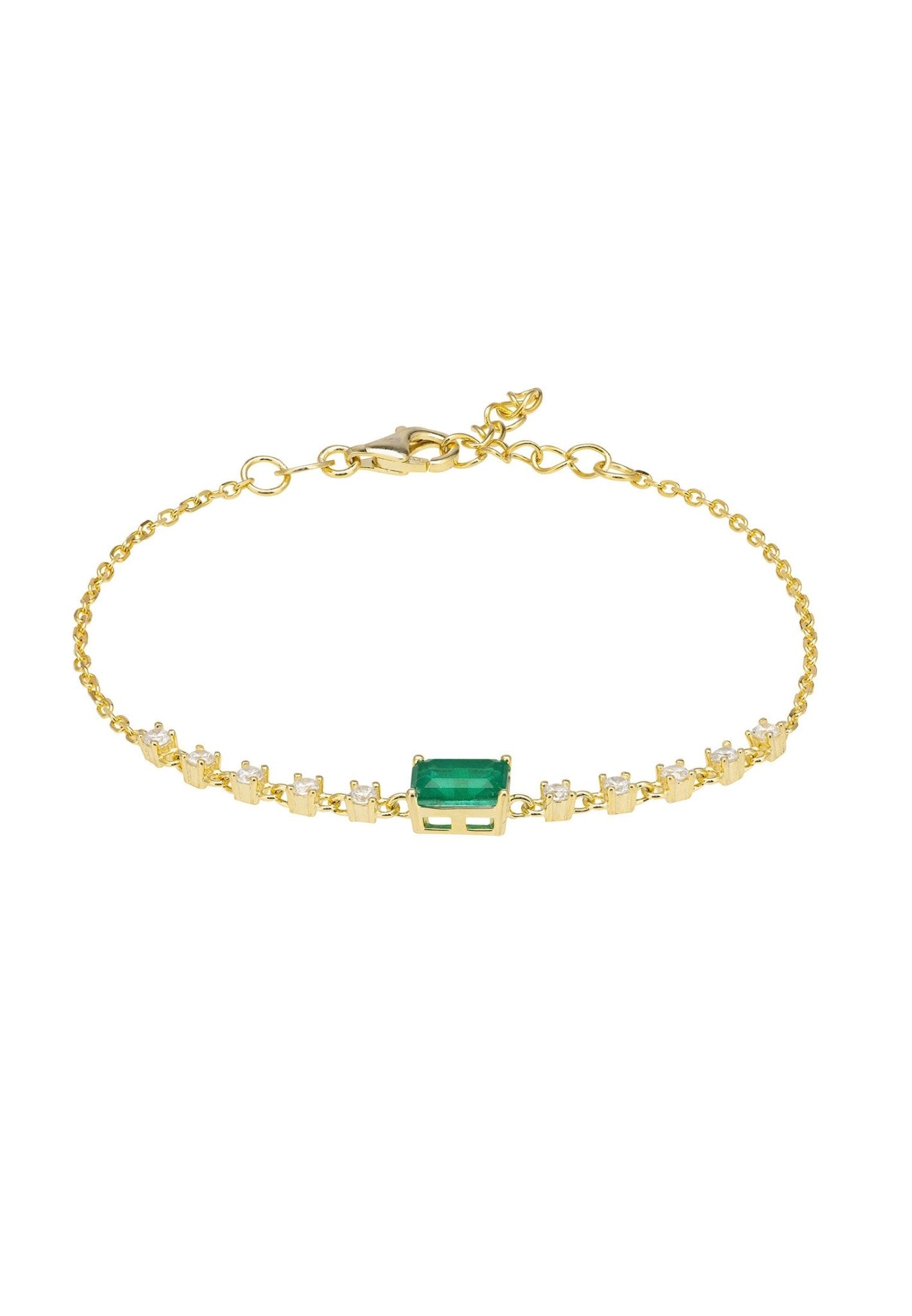 Claudia Gemstone Bracelet Gold Colombian Emerald - LATELITA Bracelets