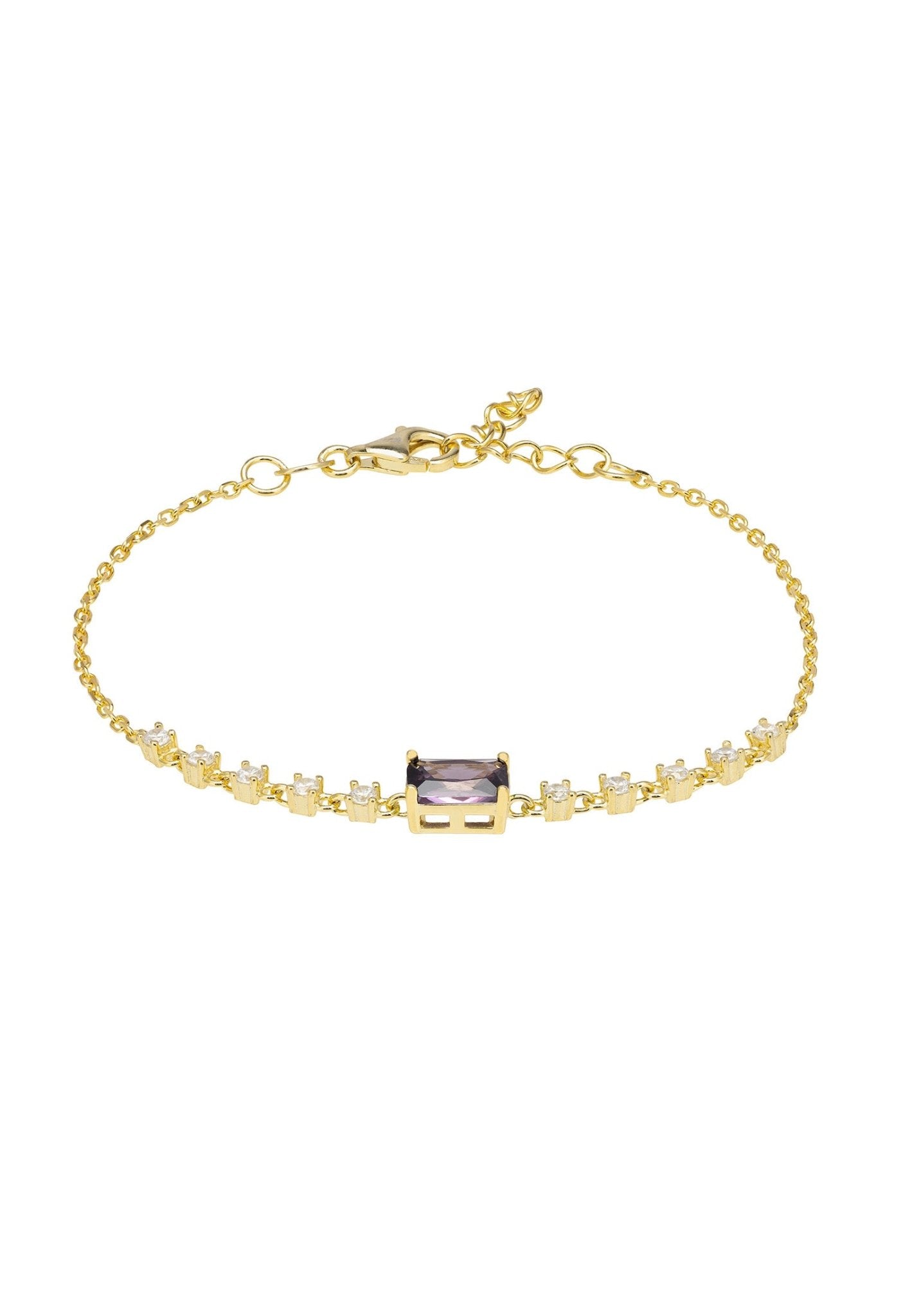 Claudia Gemstone Bracelet Gold Lilac Amethyst - LATELITA Bracelets