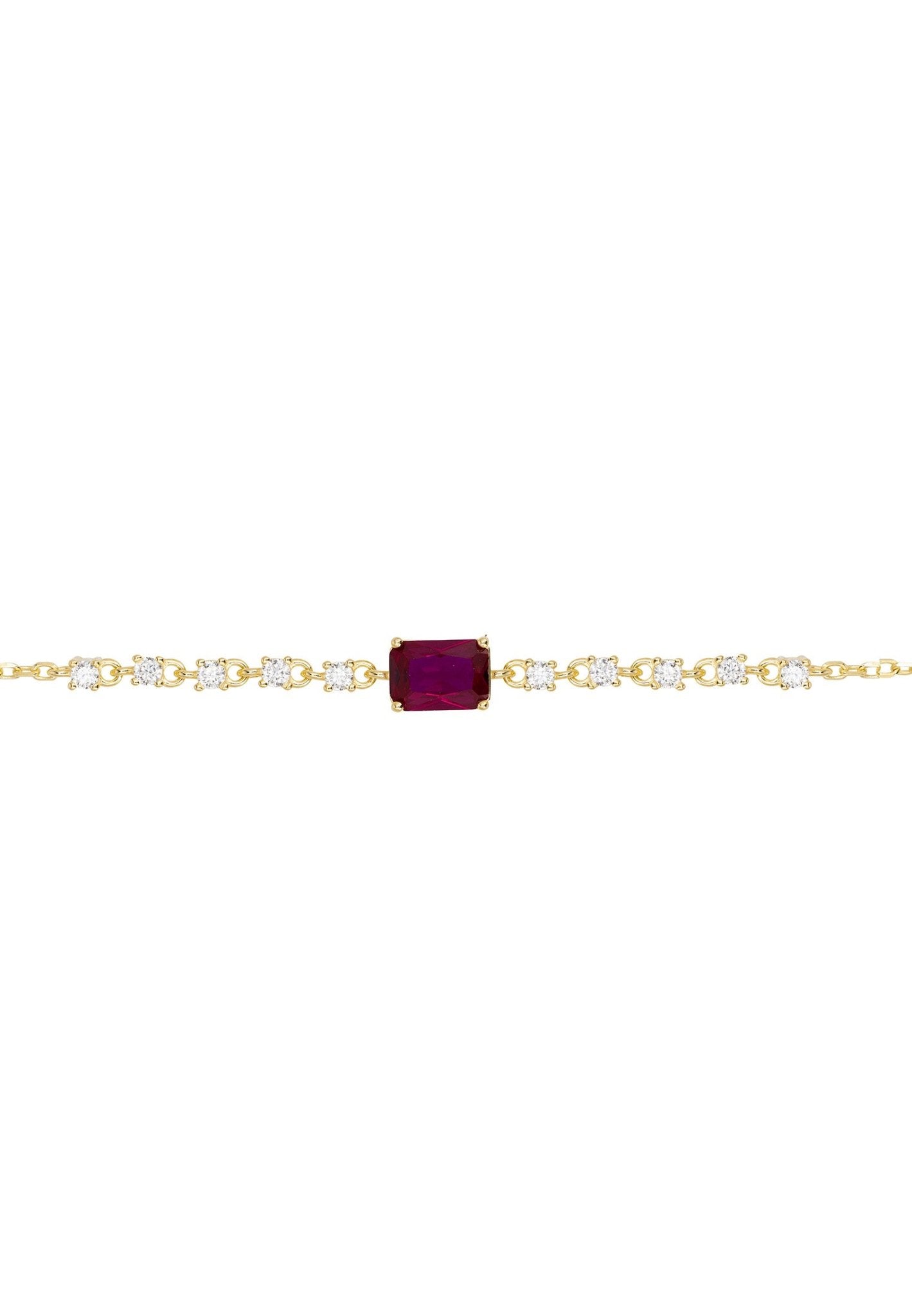 Claudia Gemstone Bracelet Gold Ruby - LATELITA Bracelets