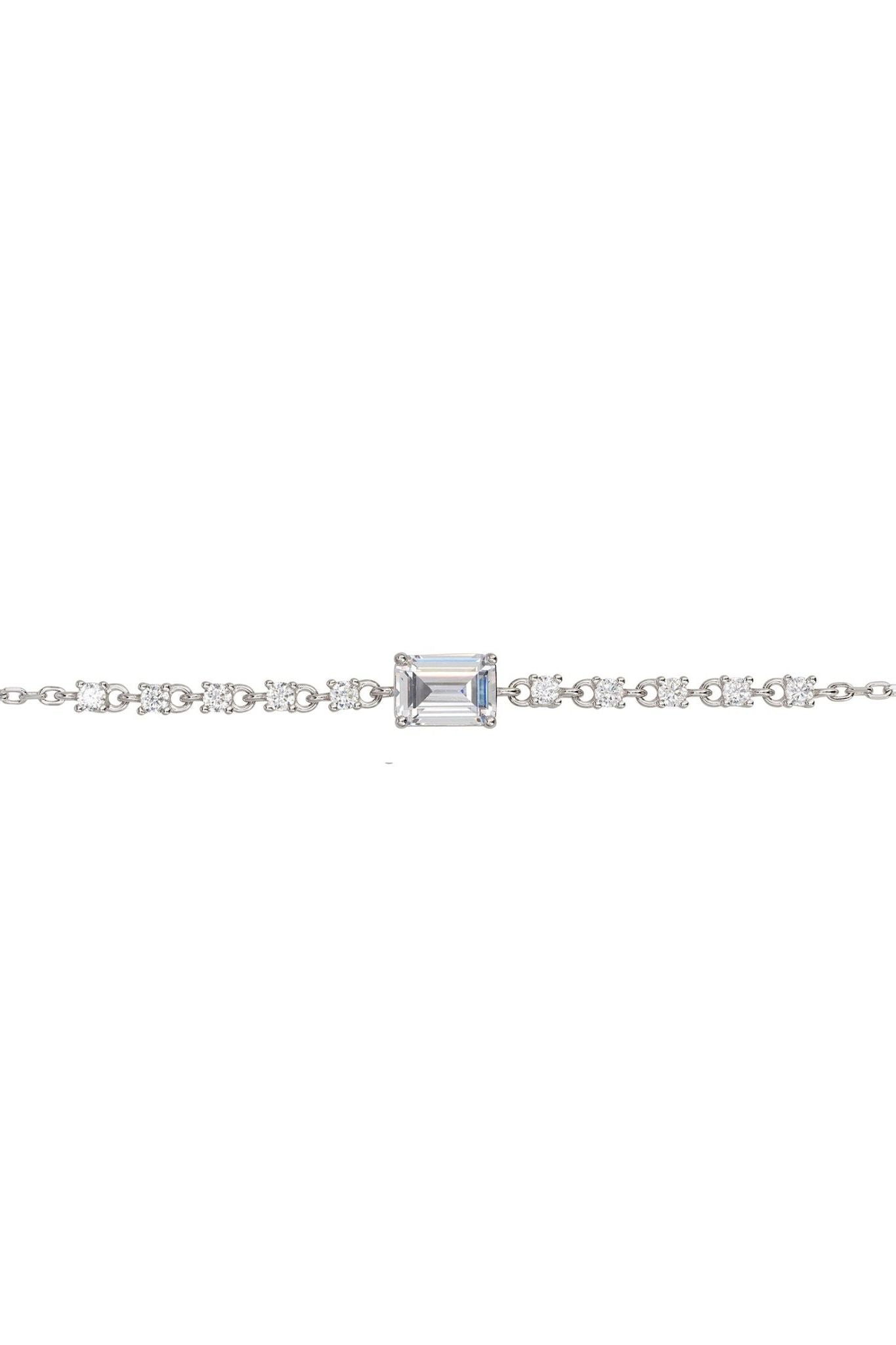Claudia Gemstone Bracelet Silver Clear Quartz - LATELITA Bracelets