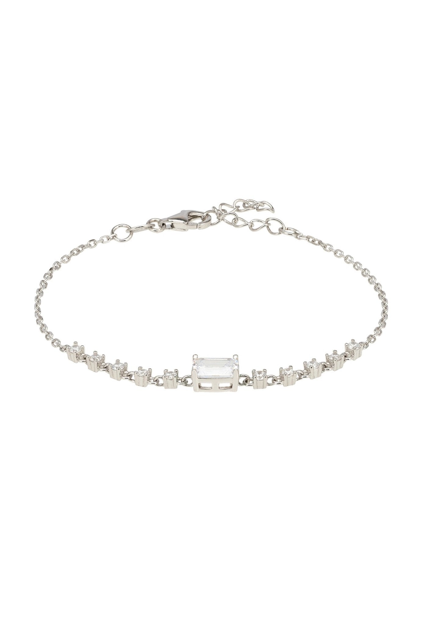 Claudia Gemstone Bracelet Silver Clear Quartz - LATELITA Bracelets