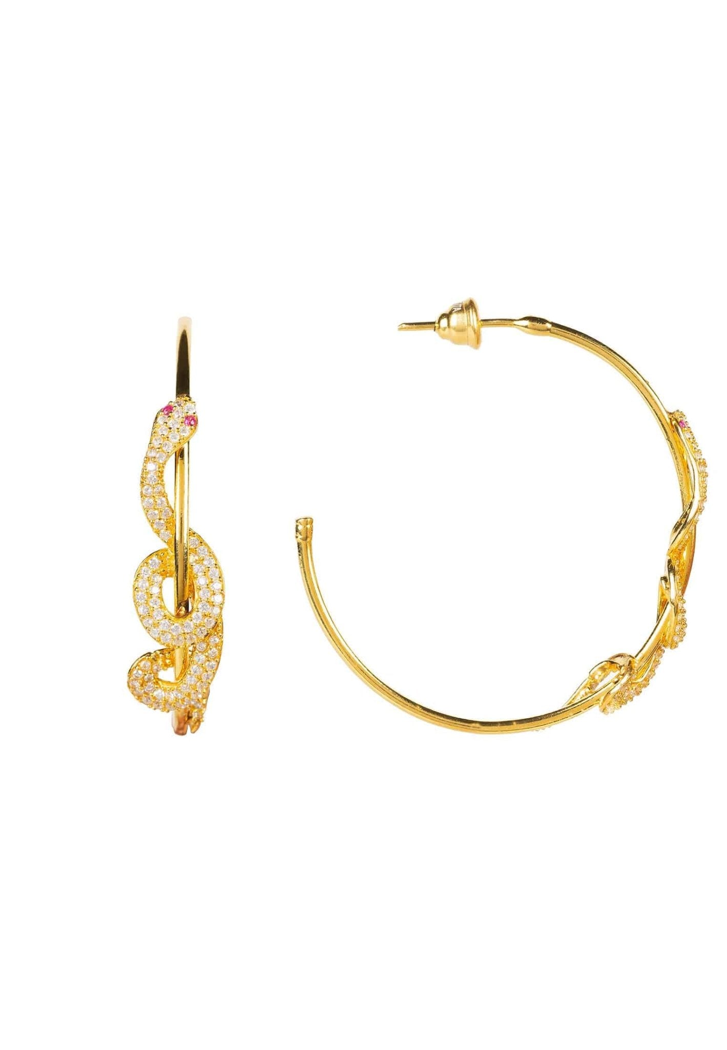 Cleopatra Serpent Snake Hoop Earrings Gold - LATELITA Earrings