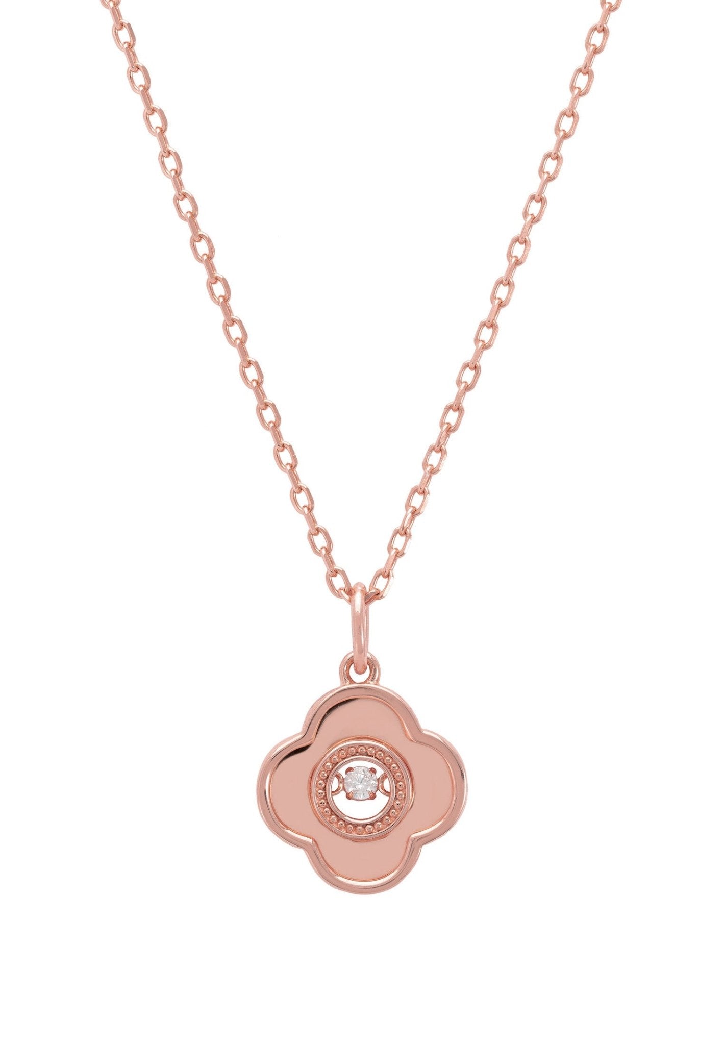 Clover Floating Stone Necklace Rosegold - LATELITA Necklaces