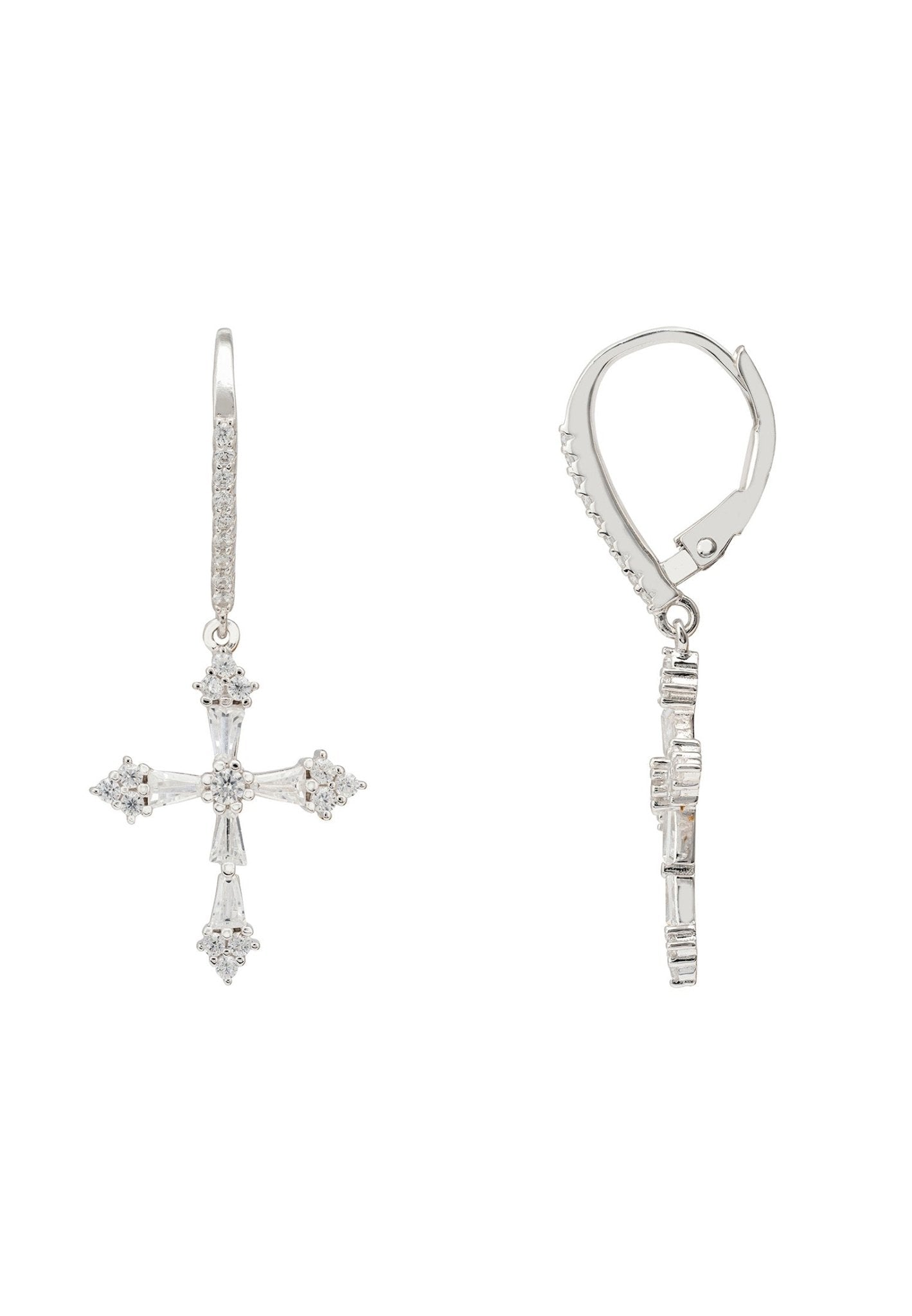 Constantine Cross Drop Earrings Silver - LATELITA Earrings