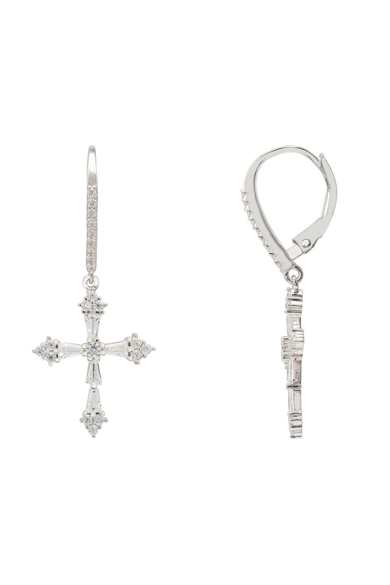 Constantine Cross Drop Earrings Silver - LATELITA Earrings