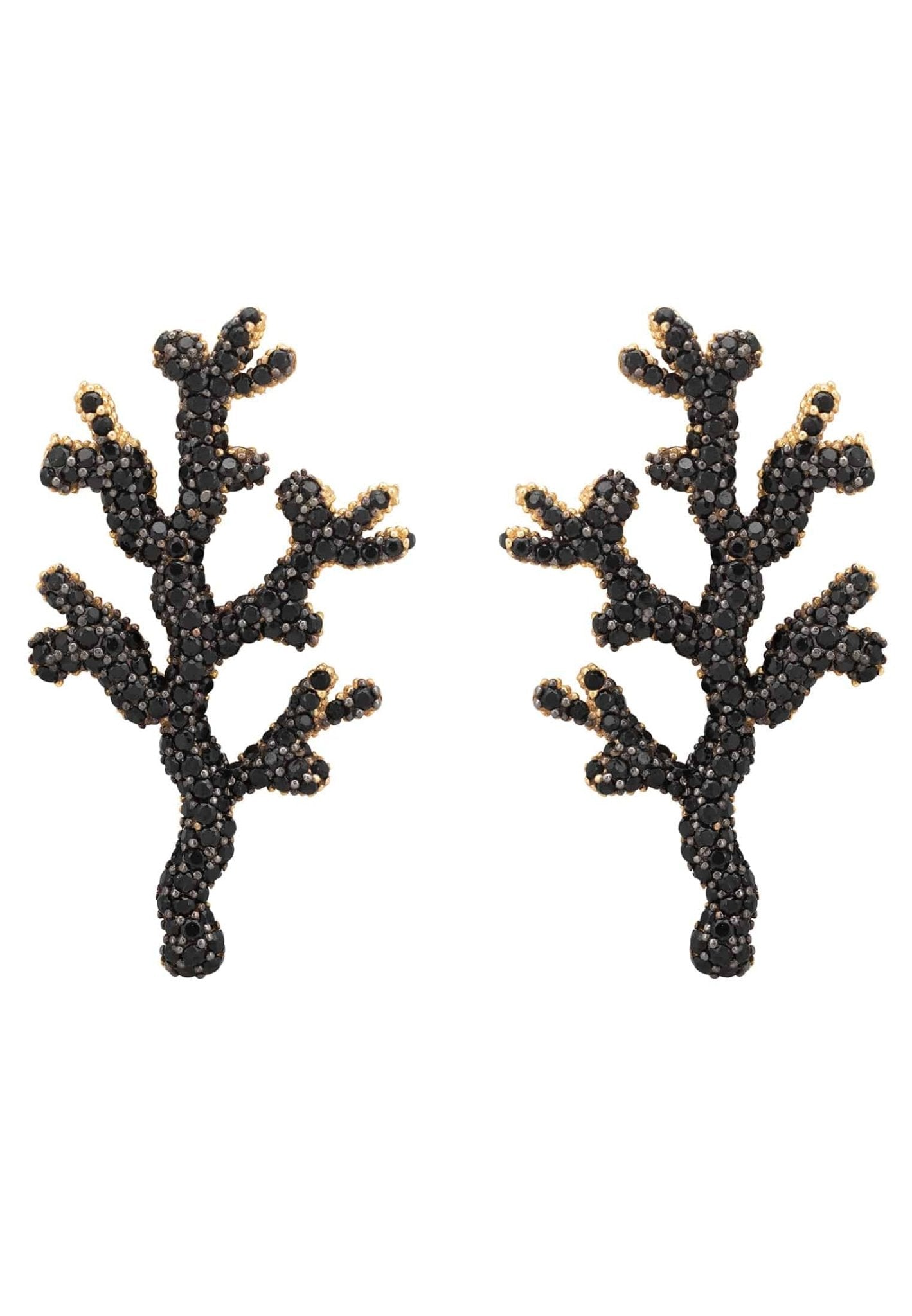 Coral Reef Earrings Black Cz - LATELITA Earrings