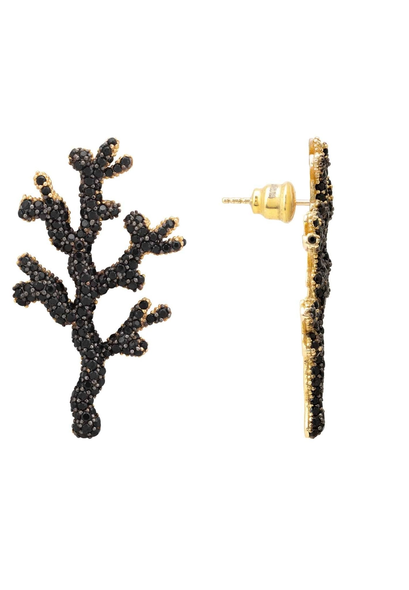Coral Reef Earrings Black Cz - LATELITA Earrings