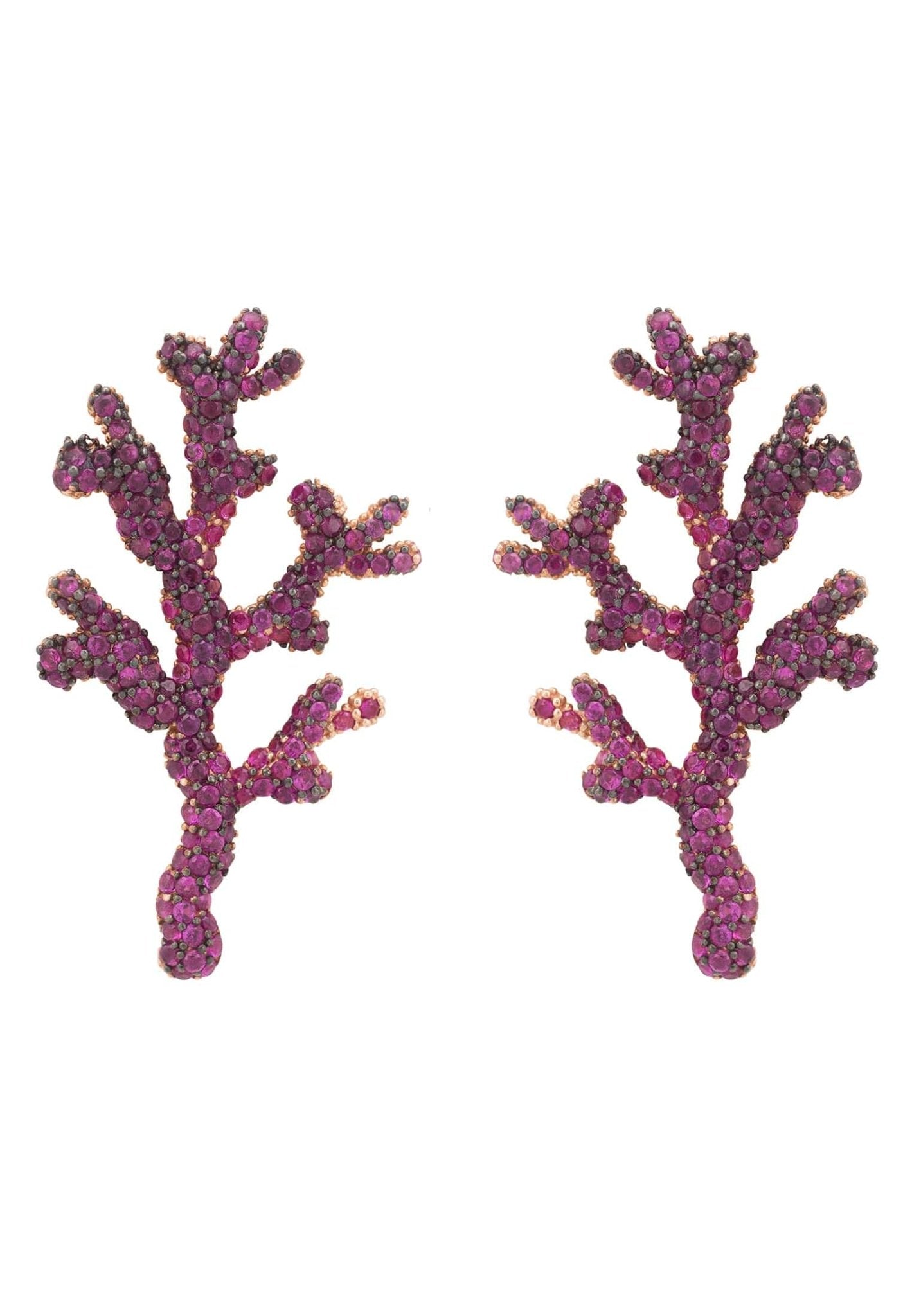 Coral Reef Earrings Hot Pink Cz - LATELITA Earrings