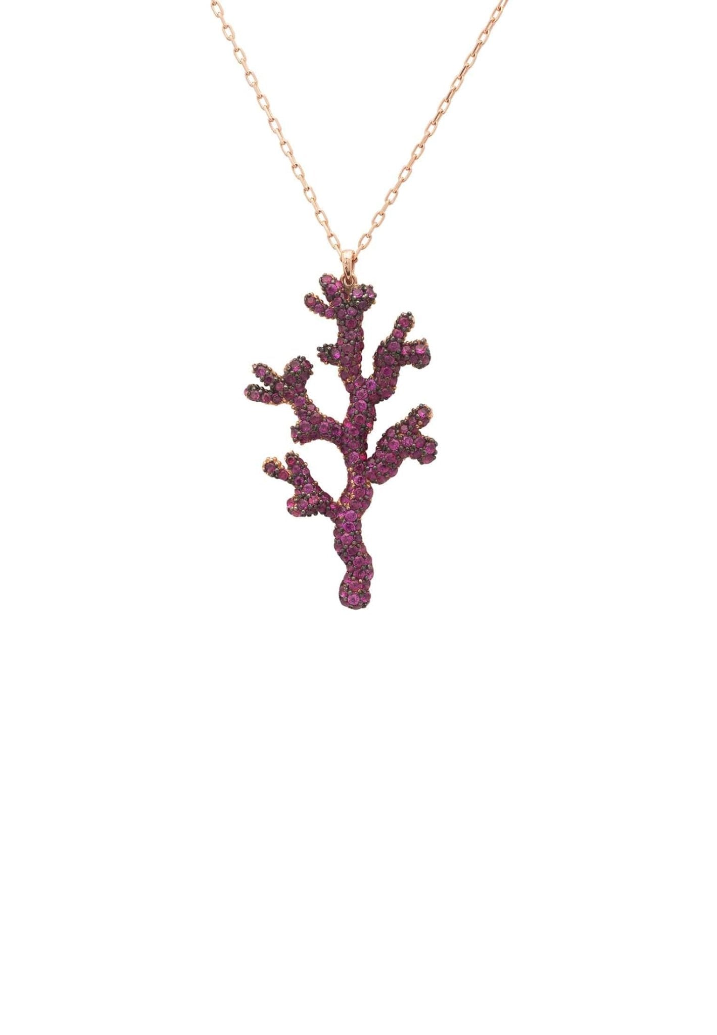 Coral Reef Necklace Hot Pink Cz - LATELITA Necklaces