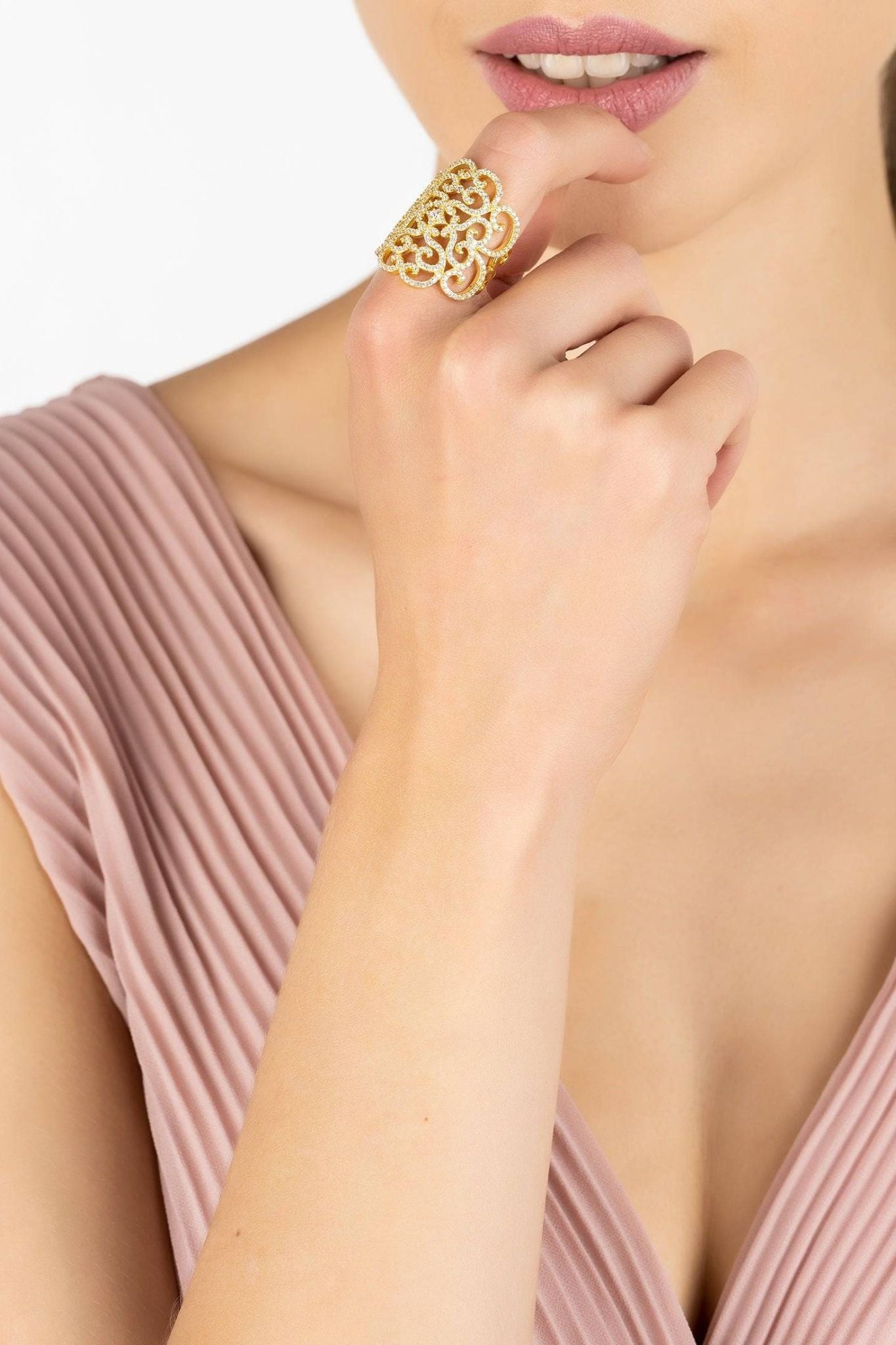 Countess Cocktail Ring White Gold - LATELITA Rings